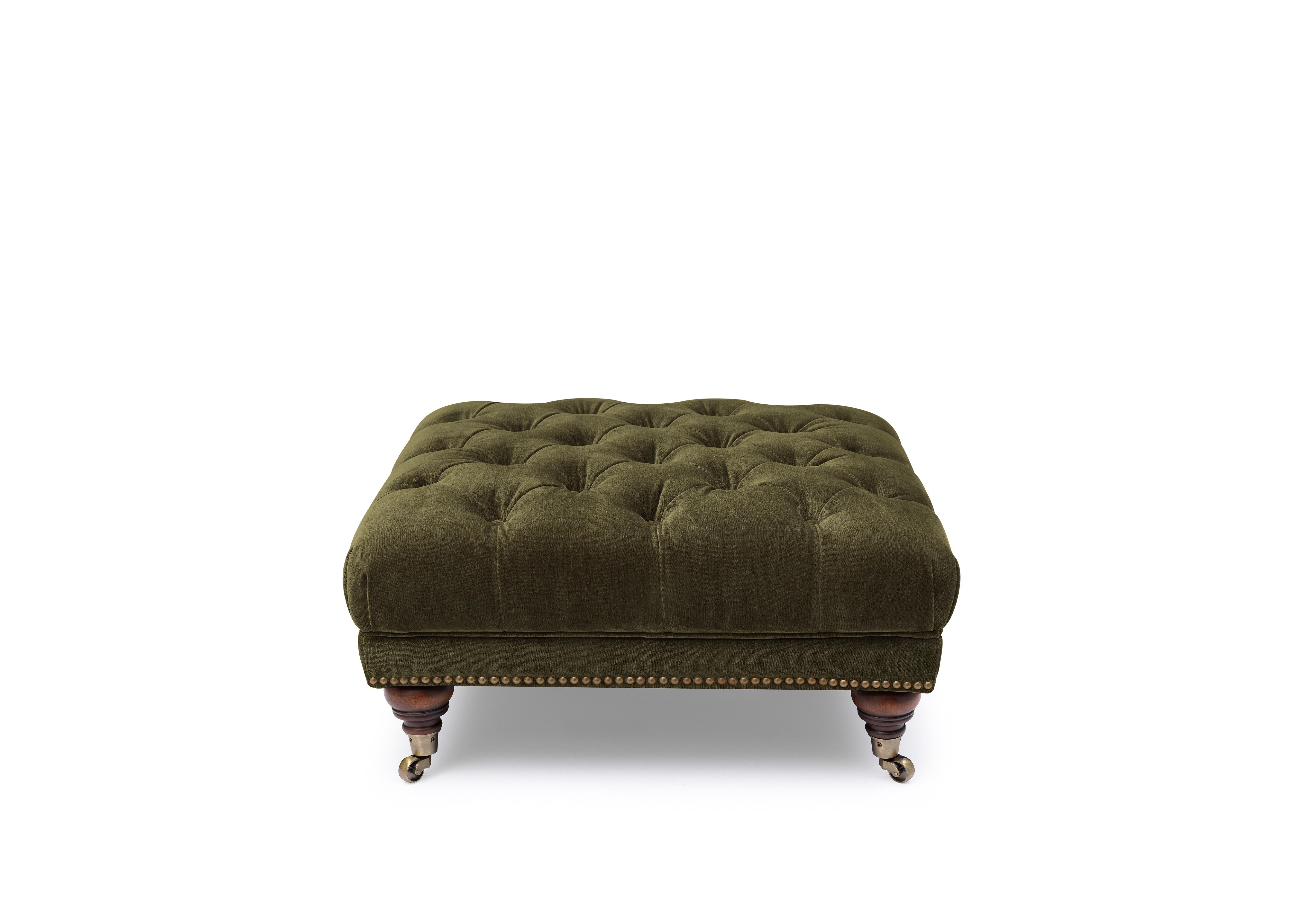 Shackleton Fabric Square Footstool with Castors in X3y1-W018 Pine on Furniture Village