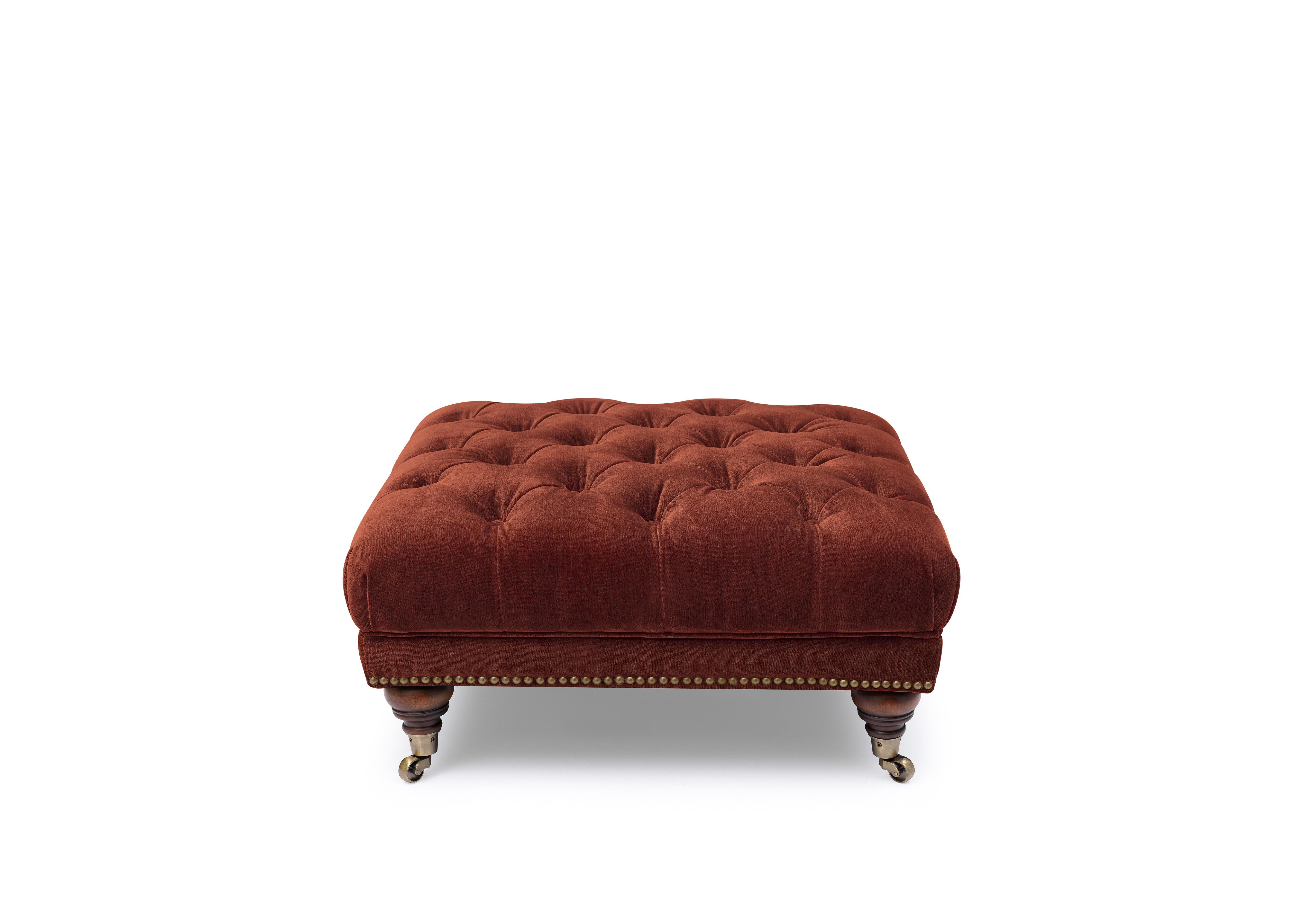 Shackleton Fabric Square Footstool with Castors in X3y1-W019 Tawny on Furniture Village