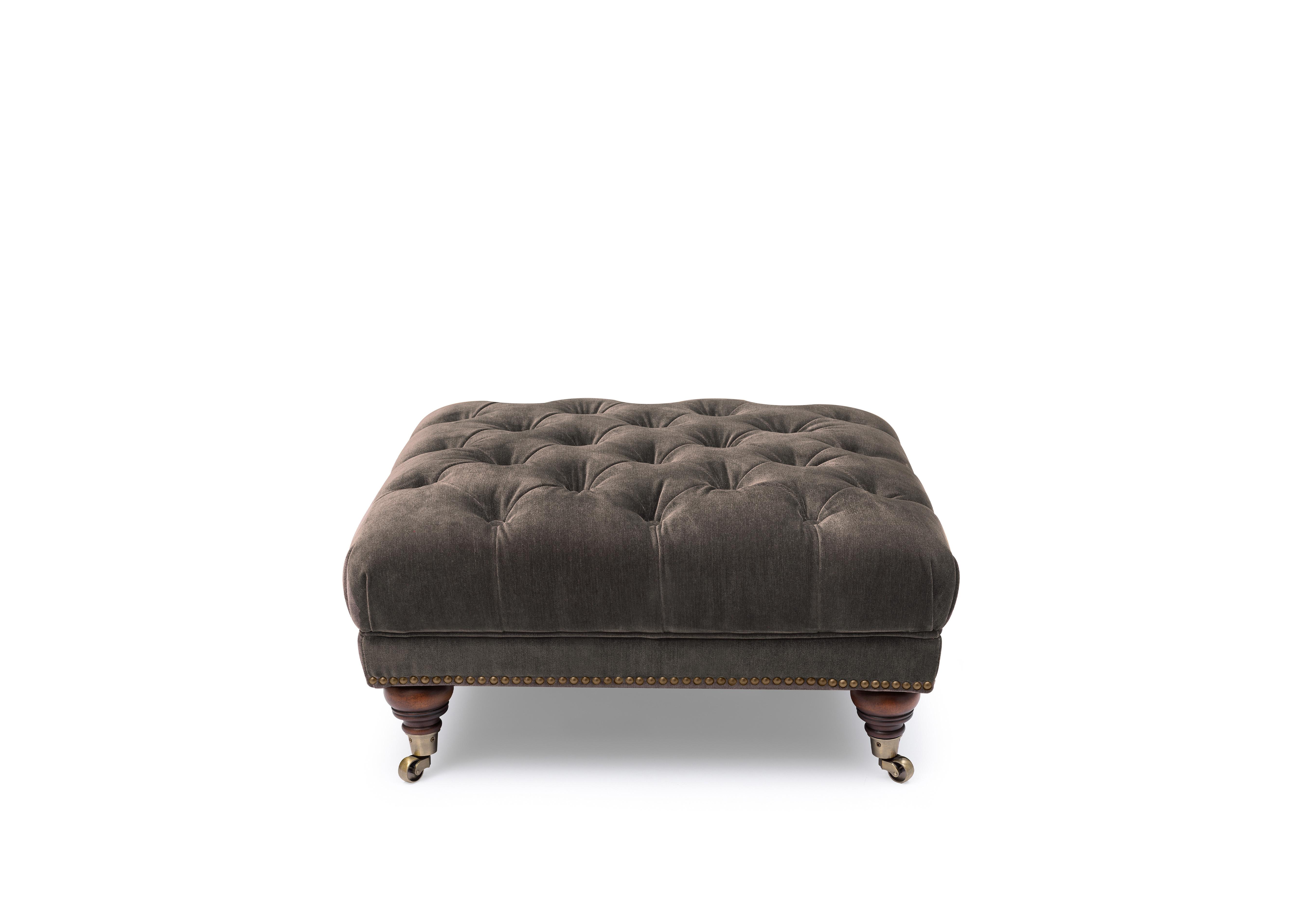 Shackleton Fabric Square Footstool with Castors in X3y1-W020 Brindle on Furniture Village