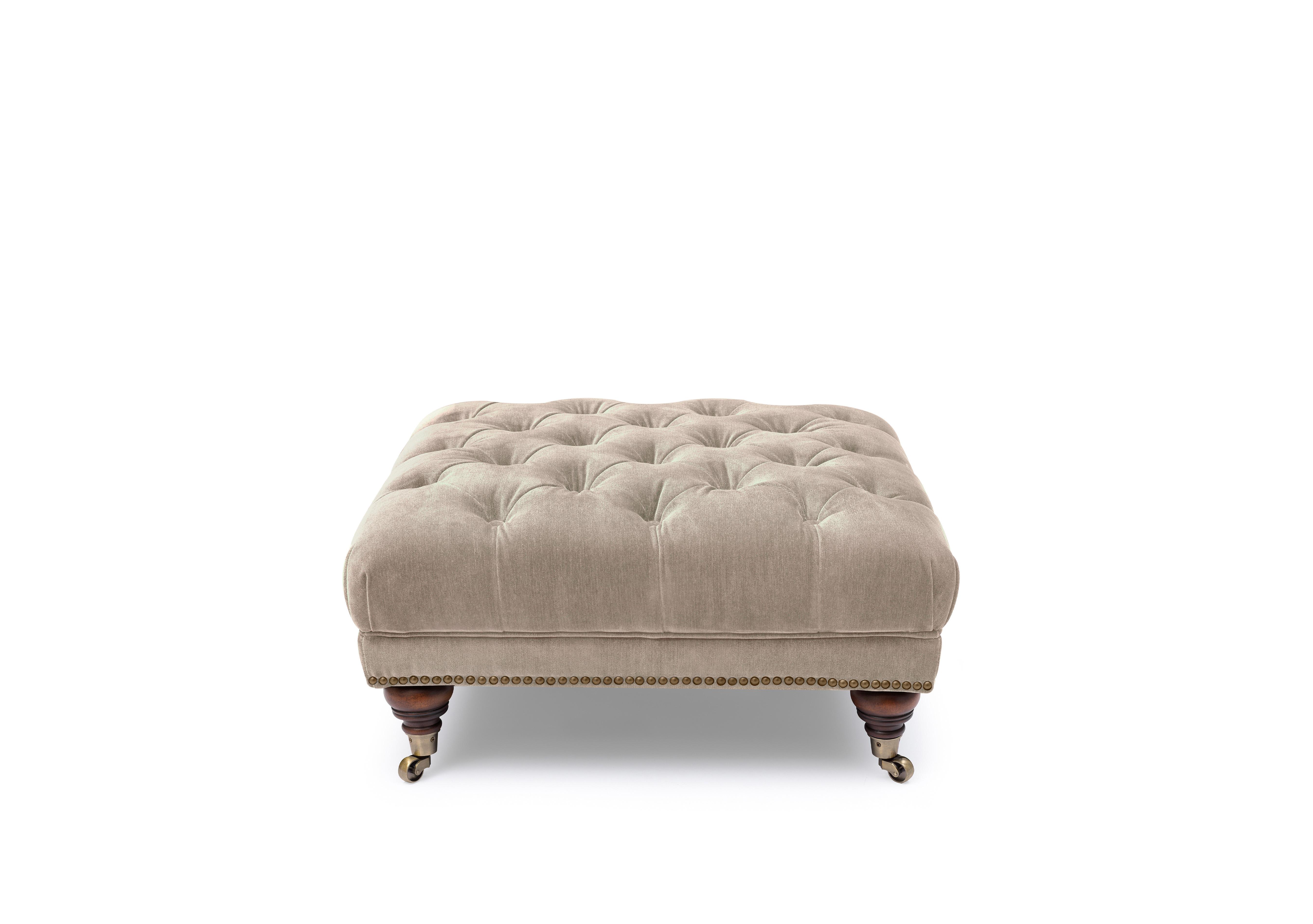 Shackleton Fabric Square Footstool with Castors in X3y1-W022 Barley on Furniture Village