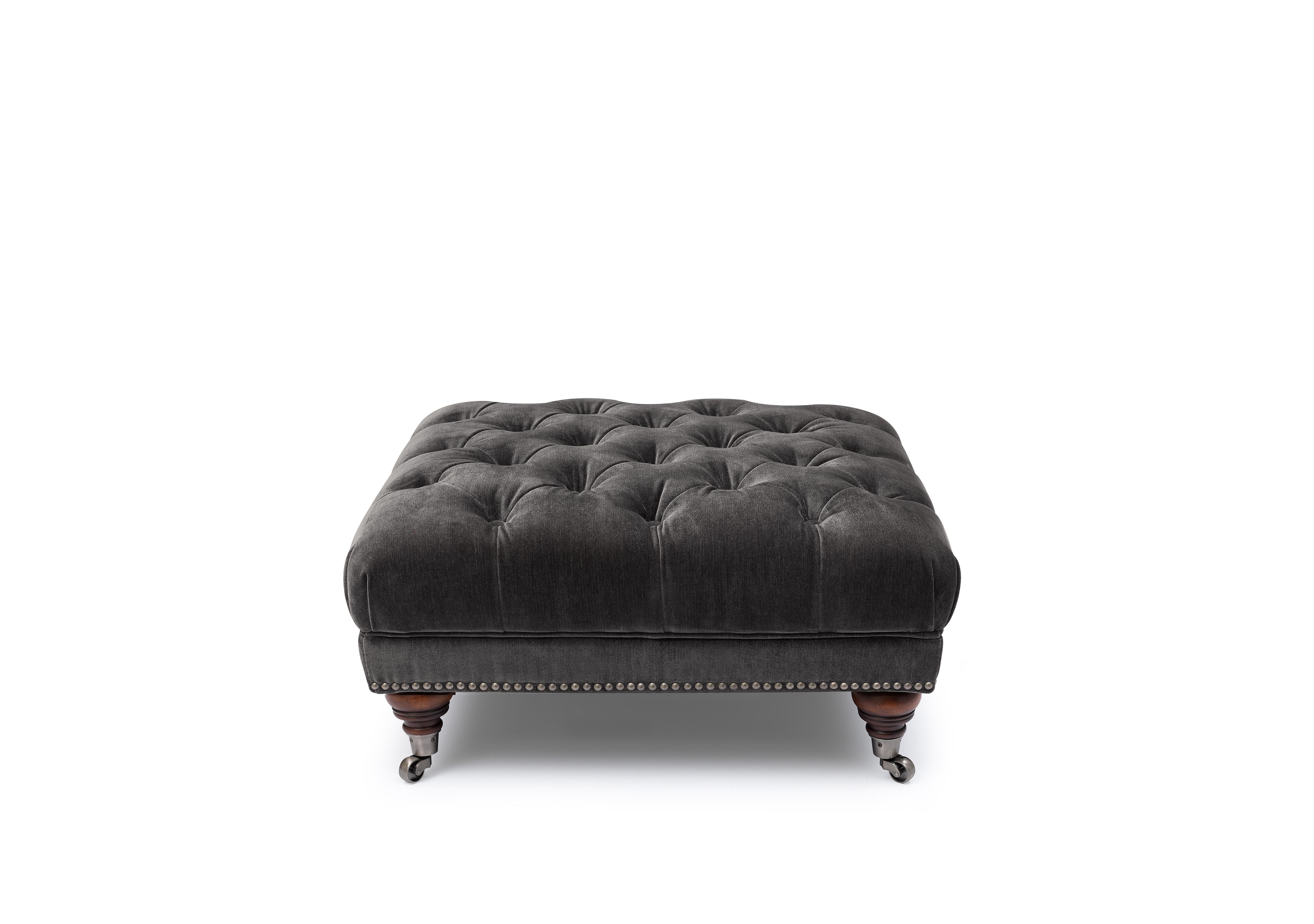 Shackleton Fabric Square Footstool with Castors in X3y2-W021 Moonstone on Furniture Village