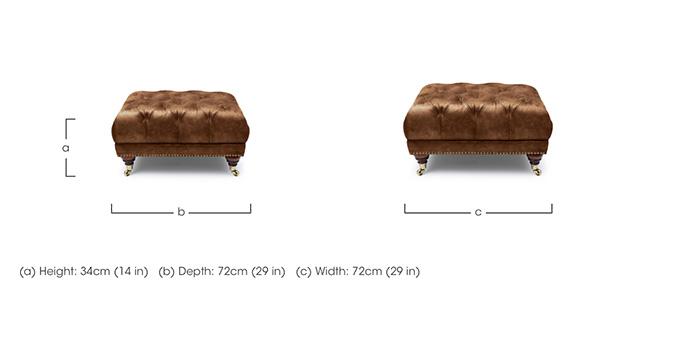 Shackleton Leather Square Footstool with Castors in  on Furniture Village