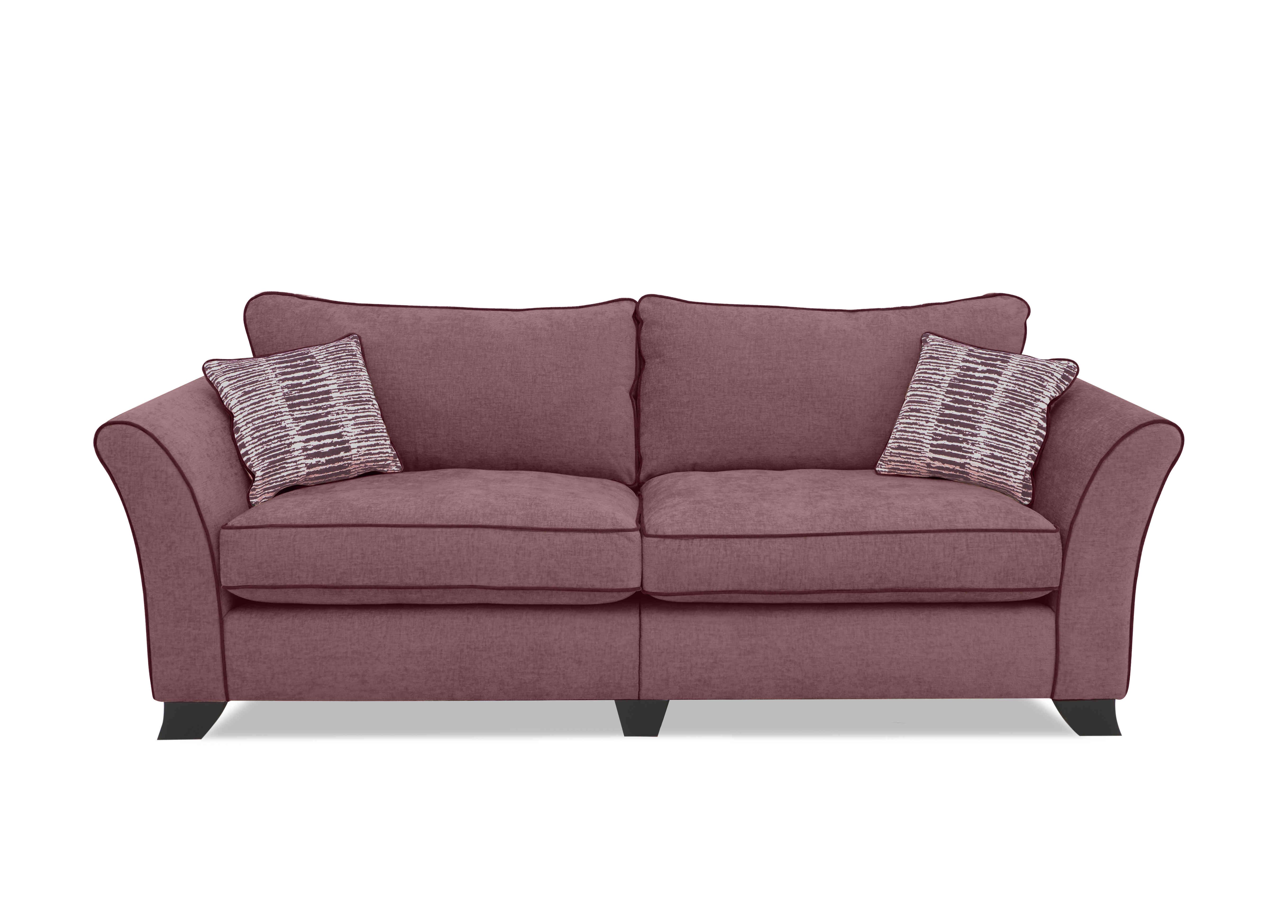 Stellar 4 Seater Split Frame Classic Back Sofa in Bolero Mulberry Contrast on Furniture Village