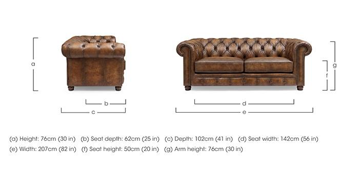 Shackleton 3 Seater Leather Chesterfield Sofa with USB-C in  on Furniture Village