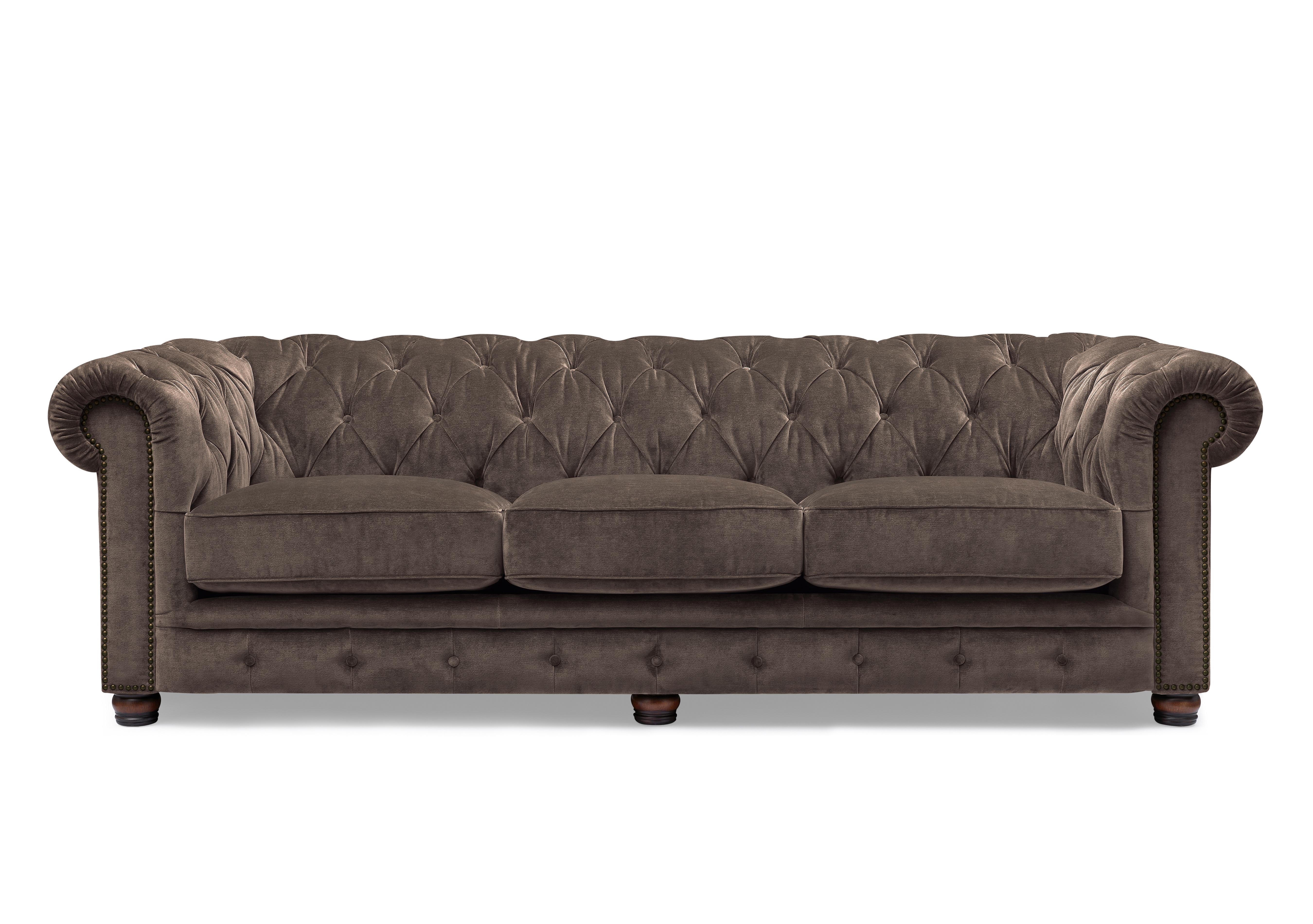 Shackleton 4 Seater Fabric Chesterfield Sofa with USB-C in X3y1-W020 Brindle on Furniture Village