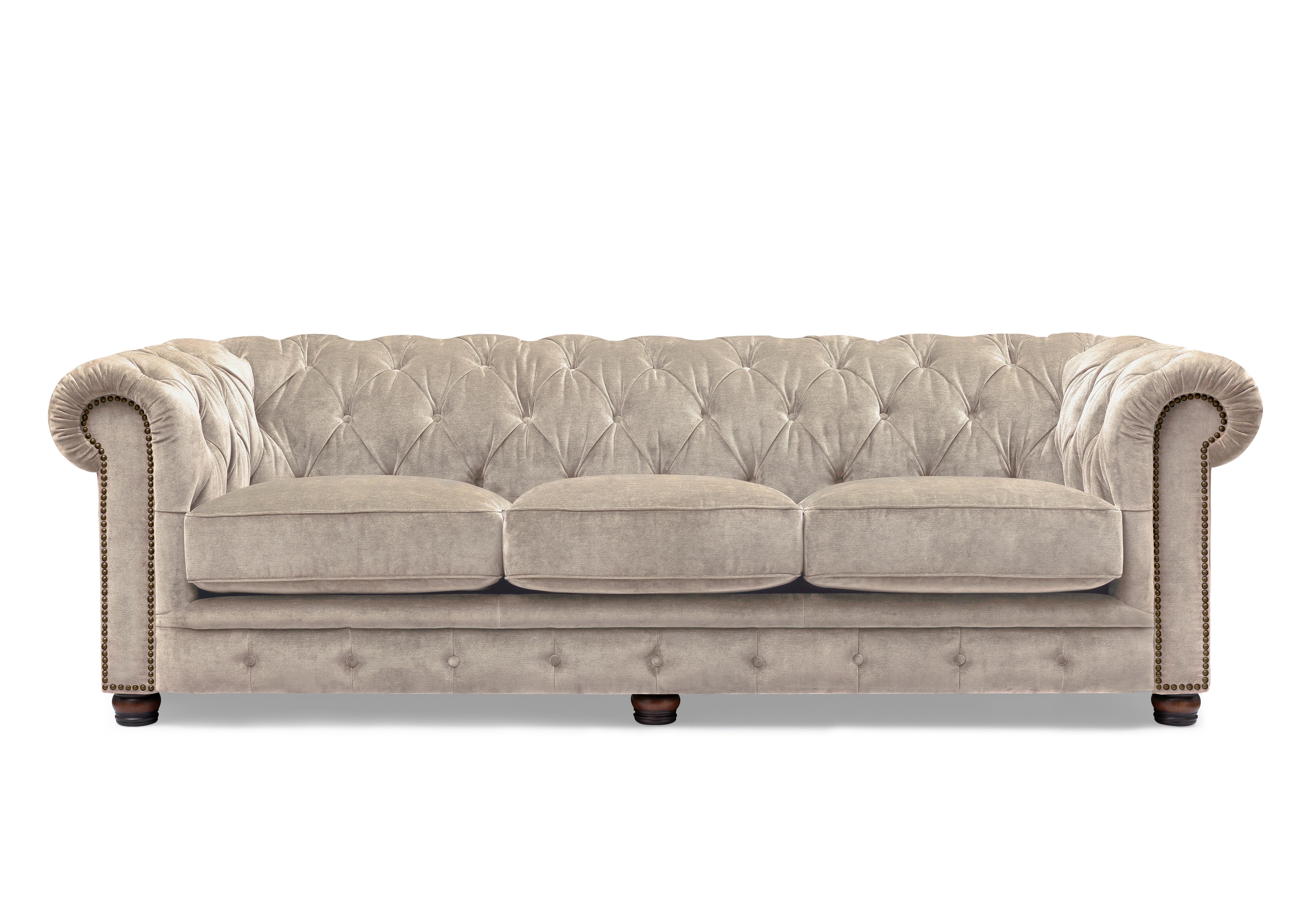 Shackleton 4 Seater Fabric Chesterfield Sofa with USB-C in X3y1-W022 Barley on Furniture Village