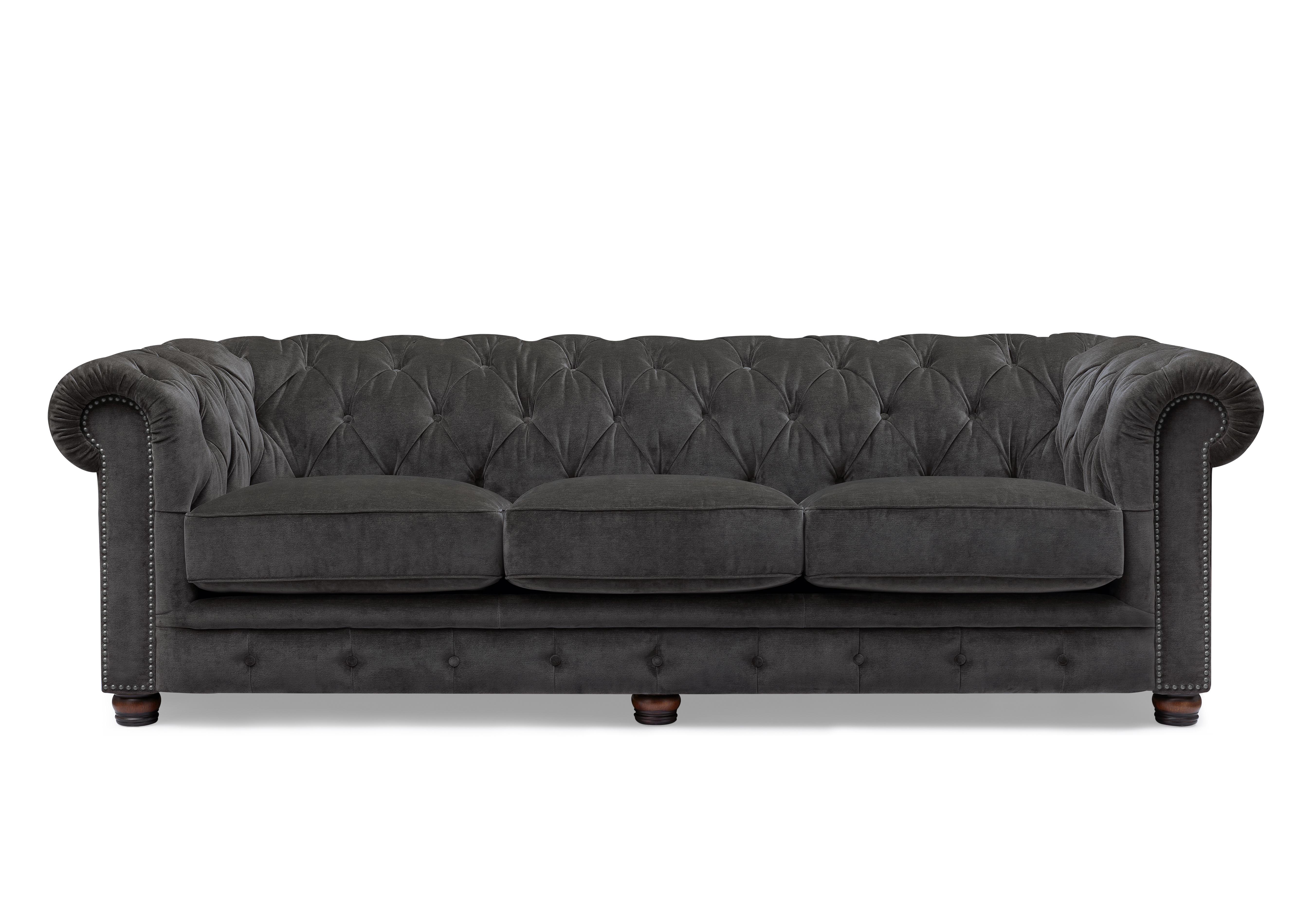 Shackleton 4 Seater Fabric Chesterfield Sofa with USB-C in X3y2-W021 Moonstone on Furniture Village
