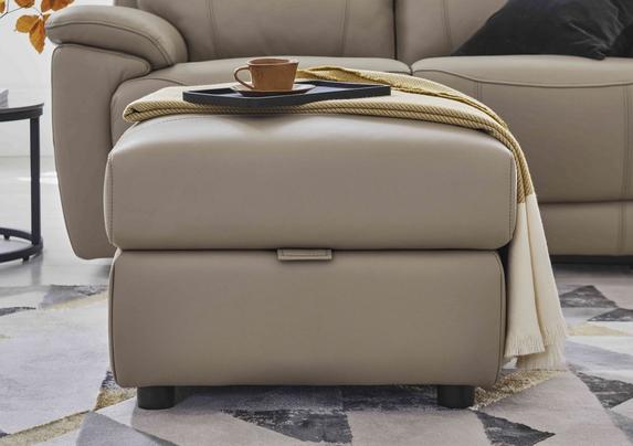 Sloane Leather Storage Footstool Furniture Village