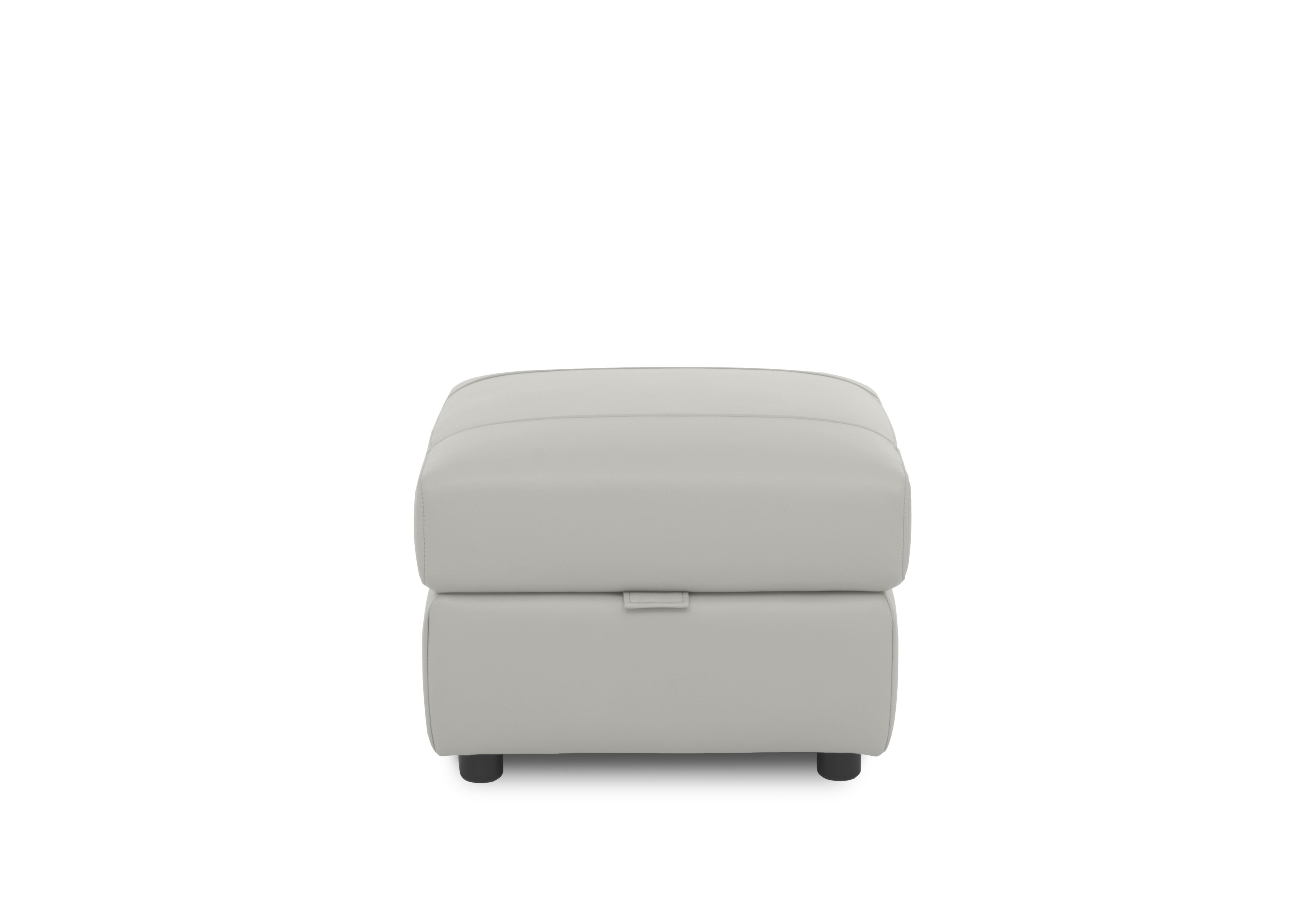Sloane Leather Storage Footstool in Cat-40/27 Light Grey on Furniture Village