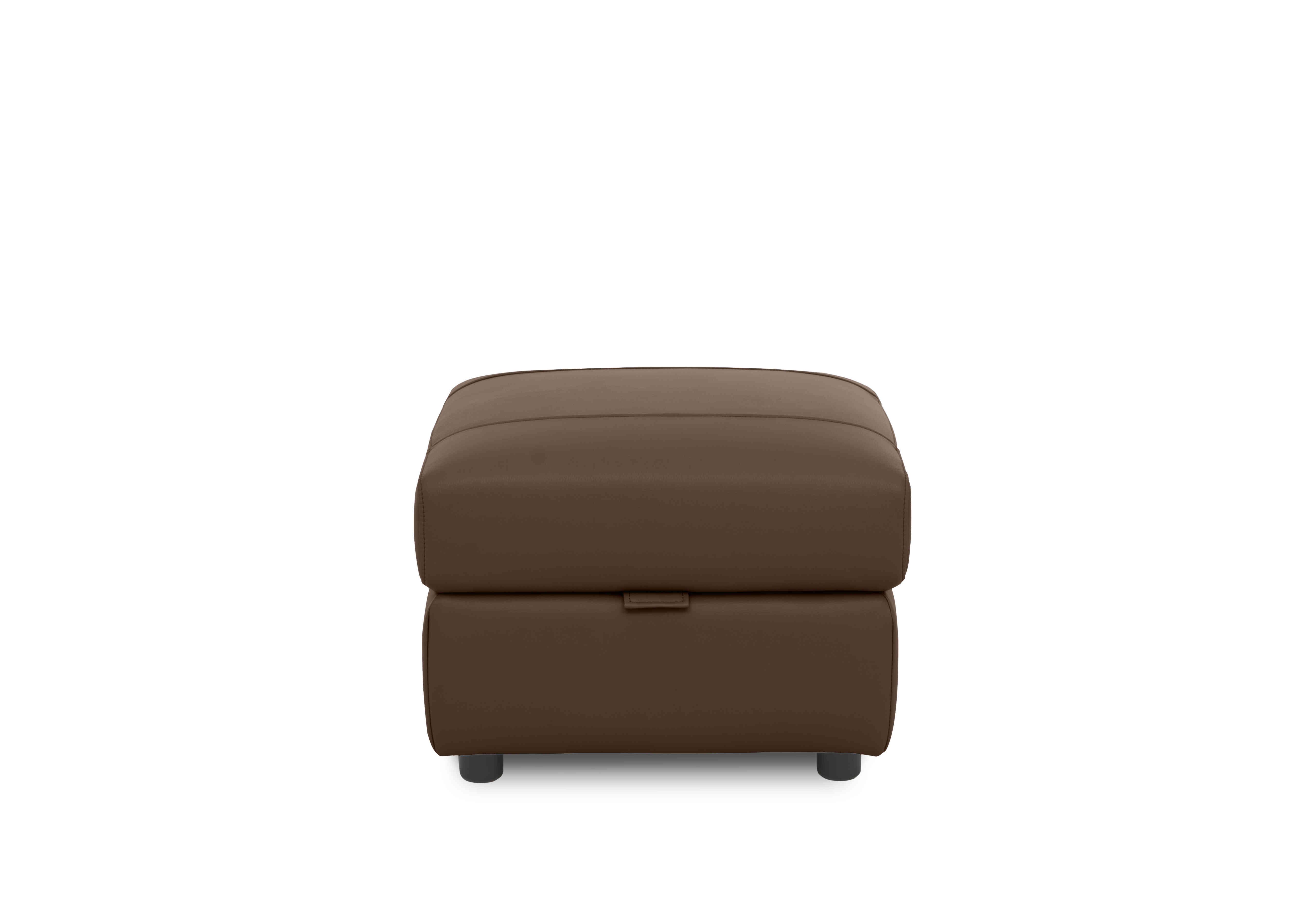 Sloane Leather Storage Footstool in Cat-60/08 Chocolate on Furniture Village