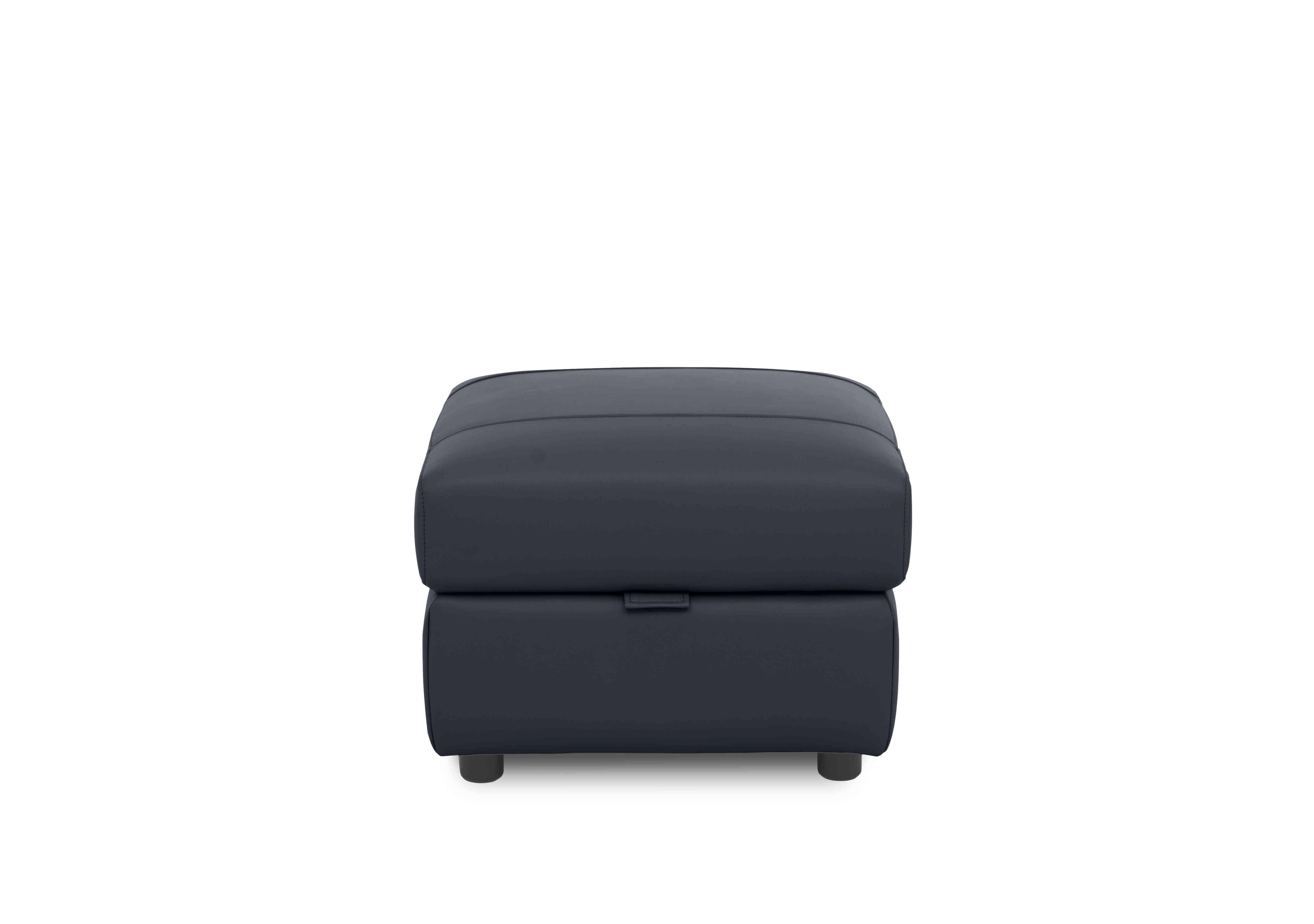 Sloane Leather Storage Footstool in Cat-60/24 Navy on Furniture Village