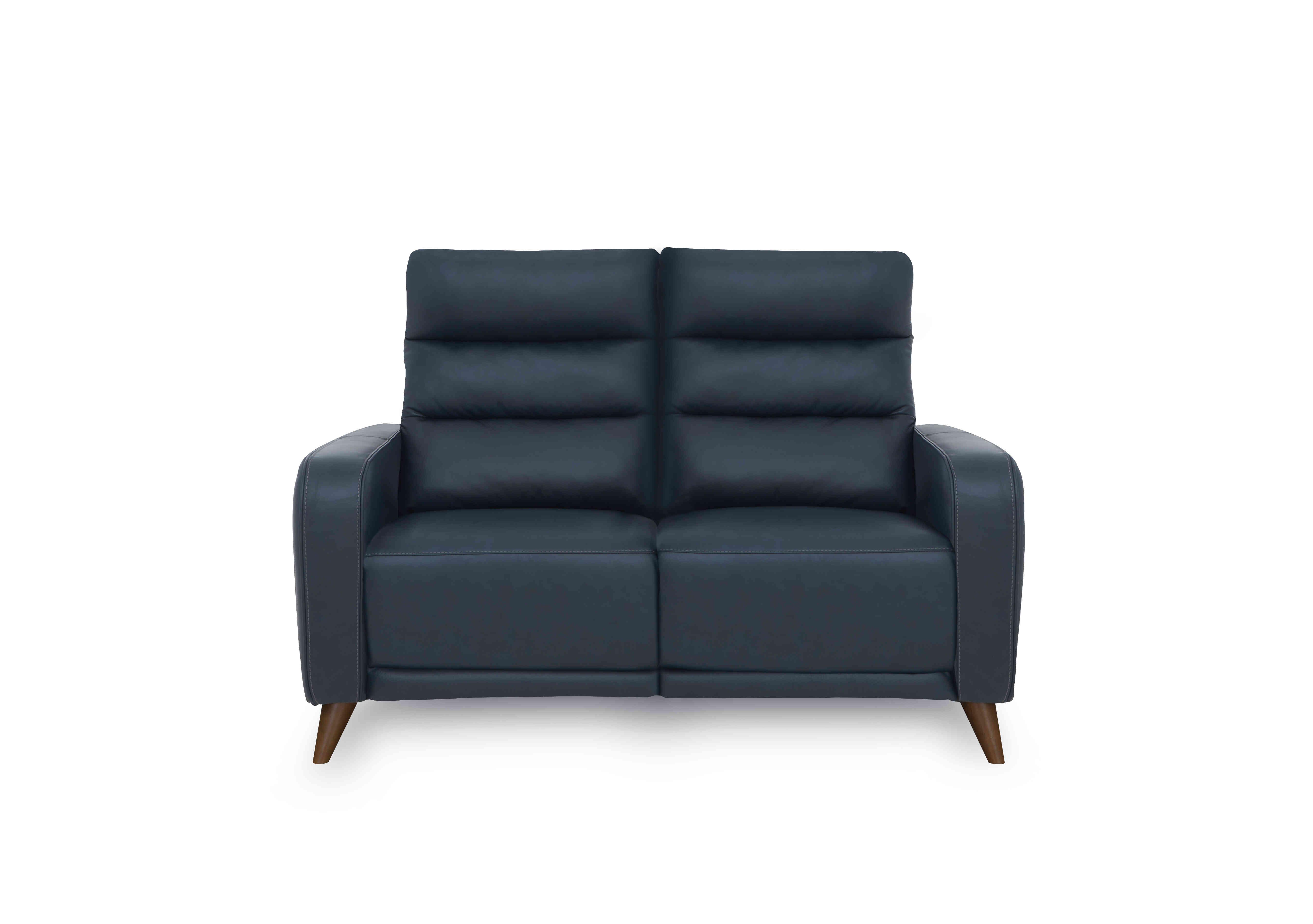 Quinn 2 Seater Leather Sofa in La-4828 Natural Milled Navy on Furniture Village