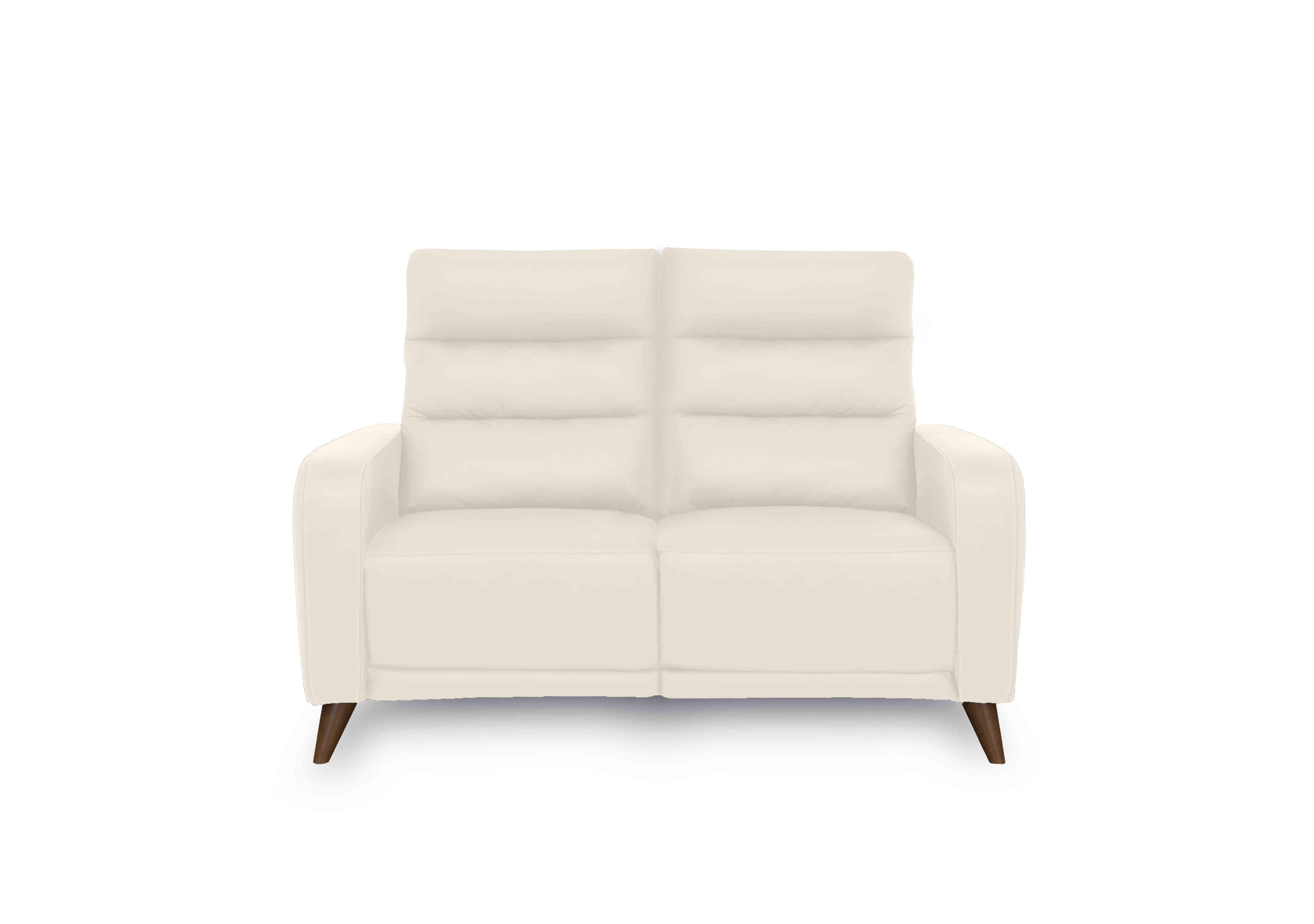 Quinn 2 Seater Leather Sofa in Le-9307 White on Furniture Village