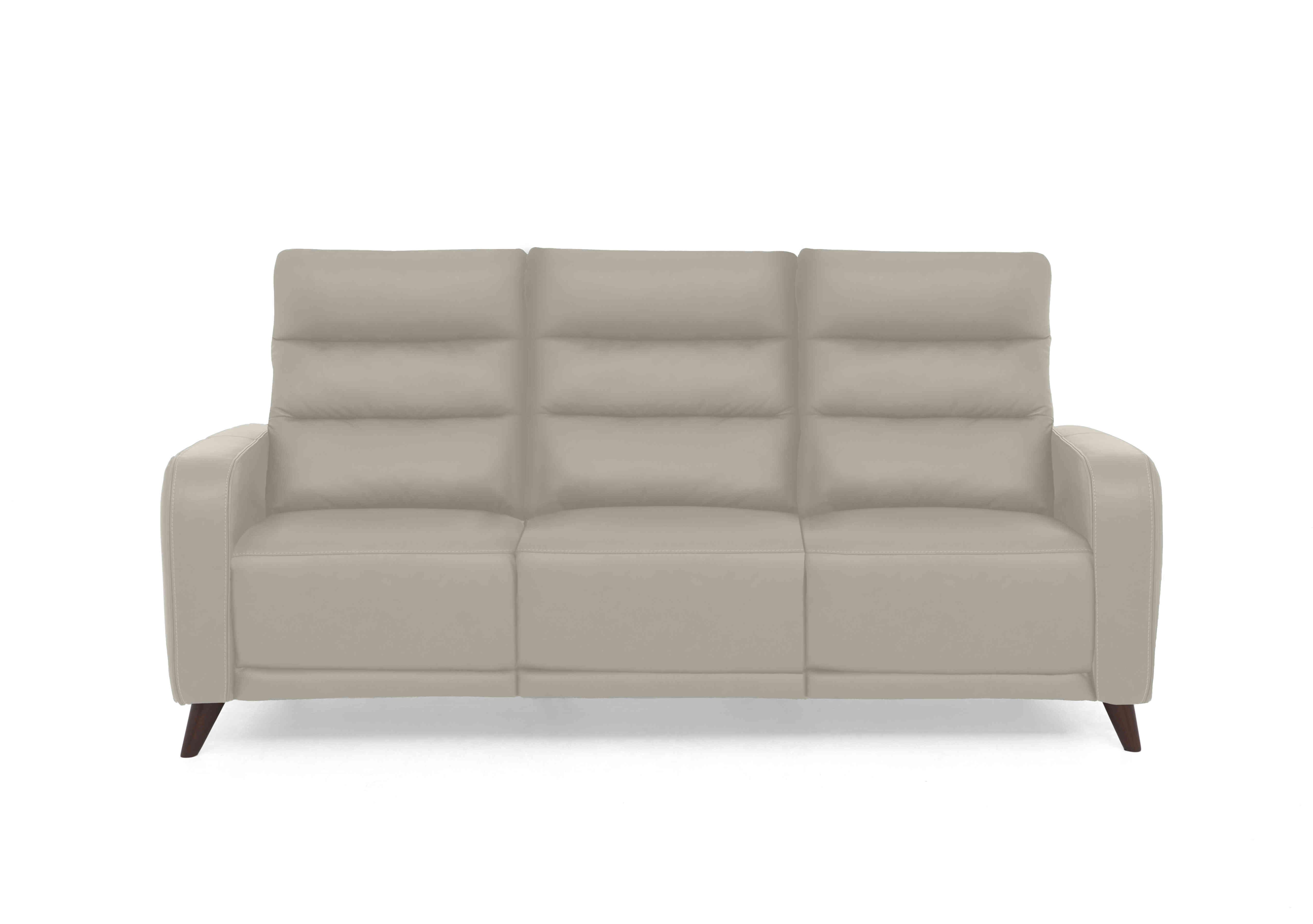 Quinn 3 Seater Leather Sofa in Le-9303 Sand on Furniture Village