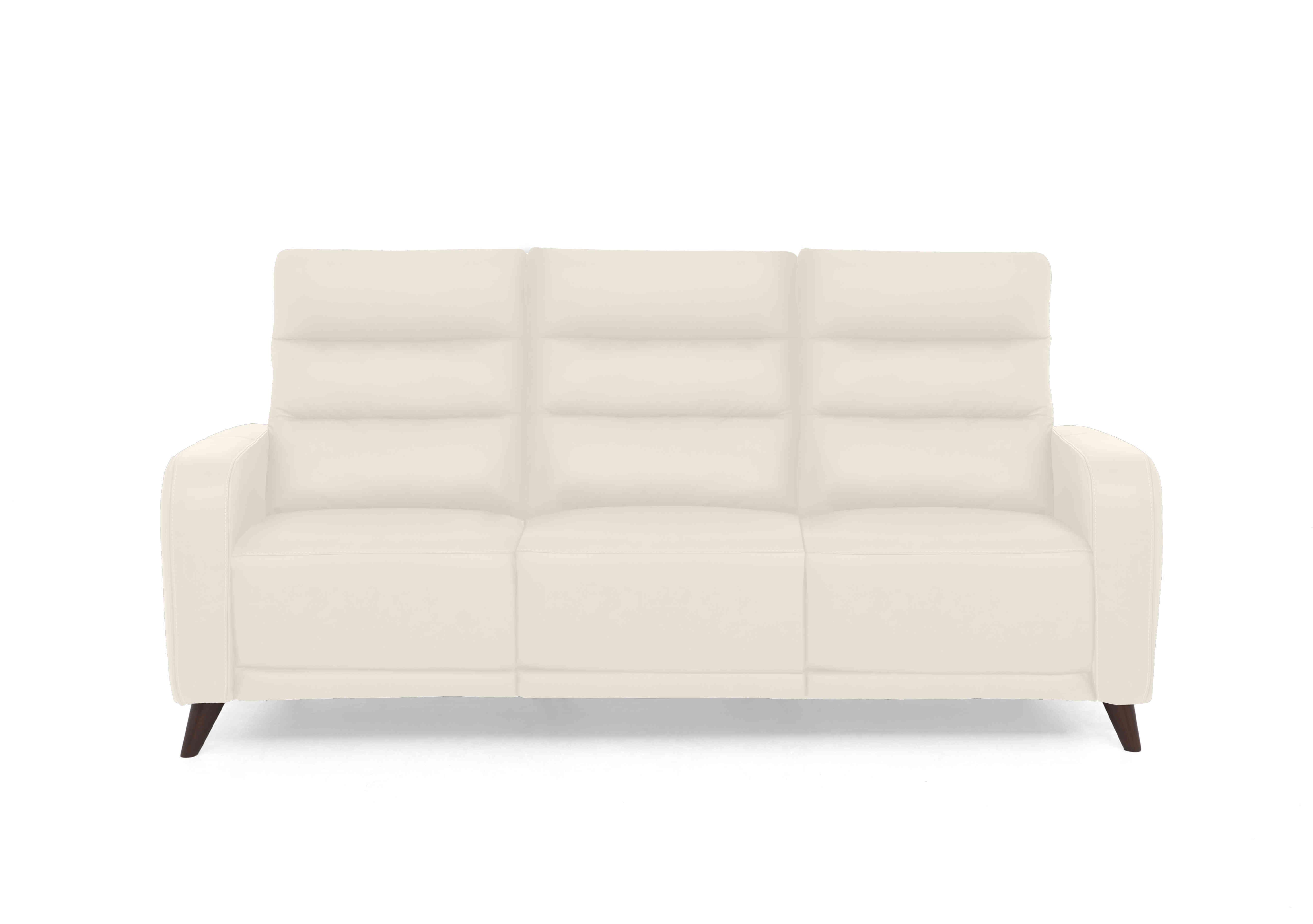 Quinn 3 Seater Leather Sofa in Le-9307 White on Furniture Village