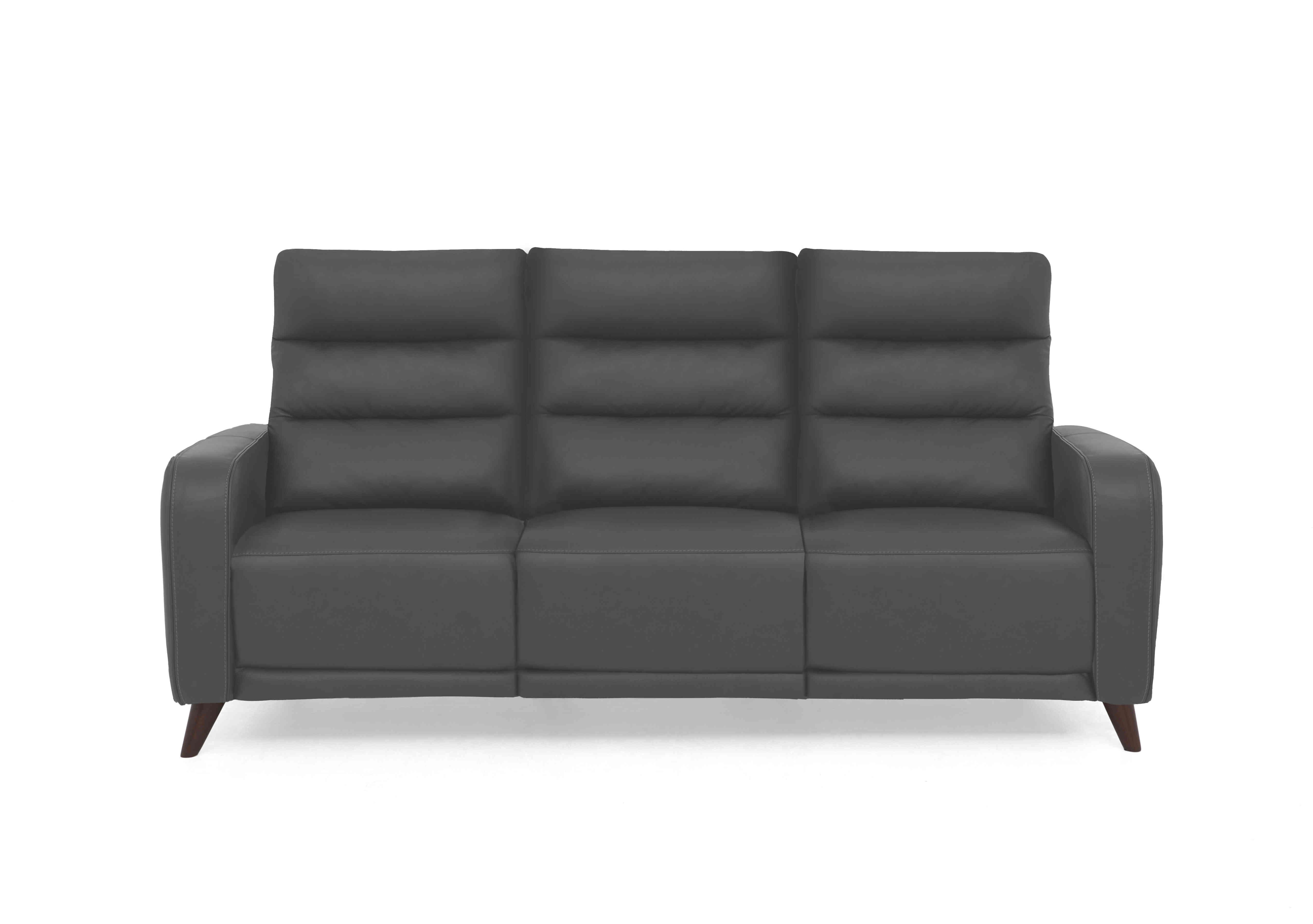 Quinn 3 Seater Leather Sofa in Le-9308 Grey on Furniture Village