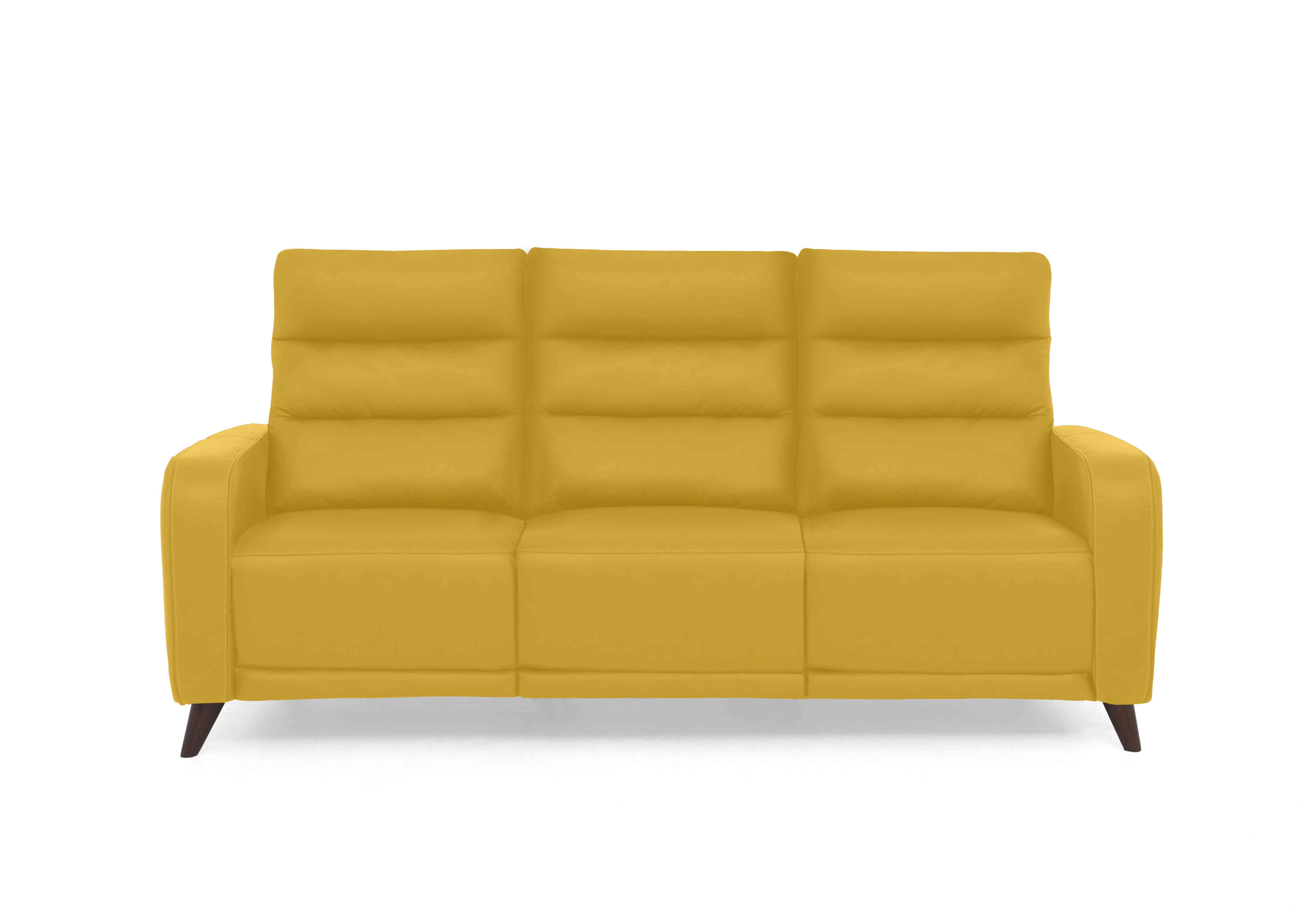 Quinn 3 Seater Leather Sofa in Le-9310 Giallo on Furniture Village