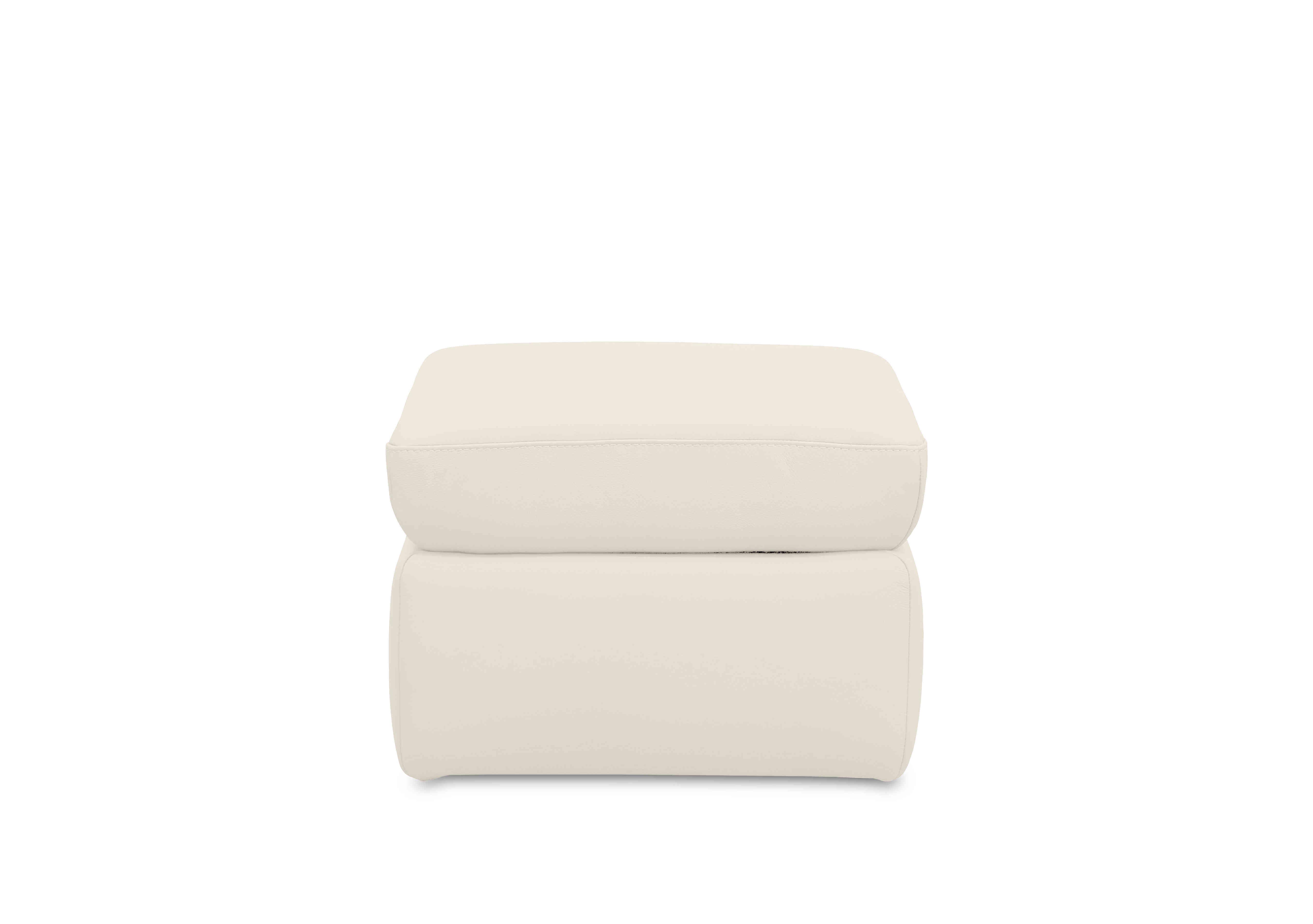 Quinn Leather Storage Footstool in Le-9307 White on Furniture Village