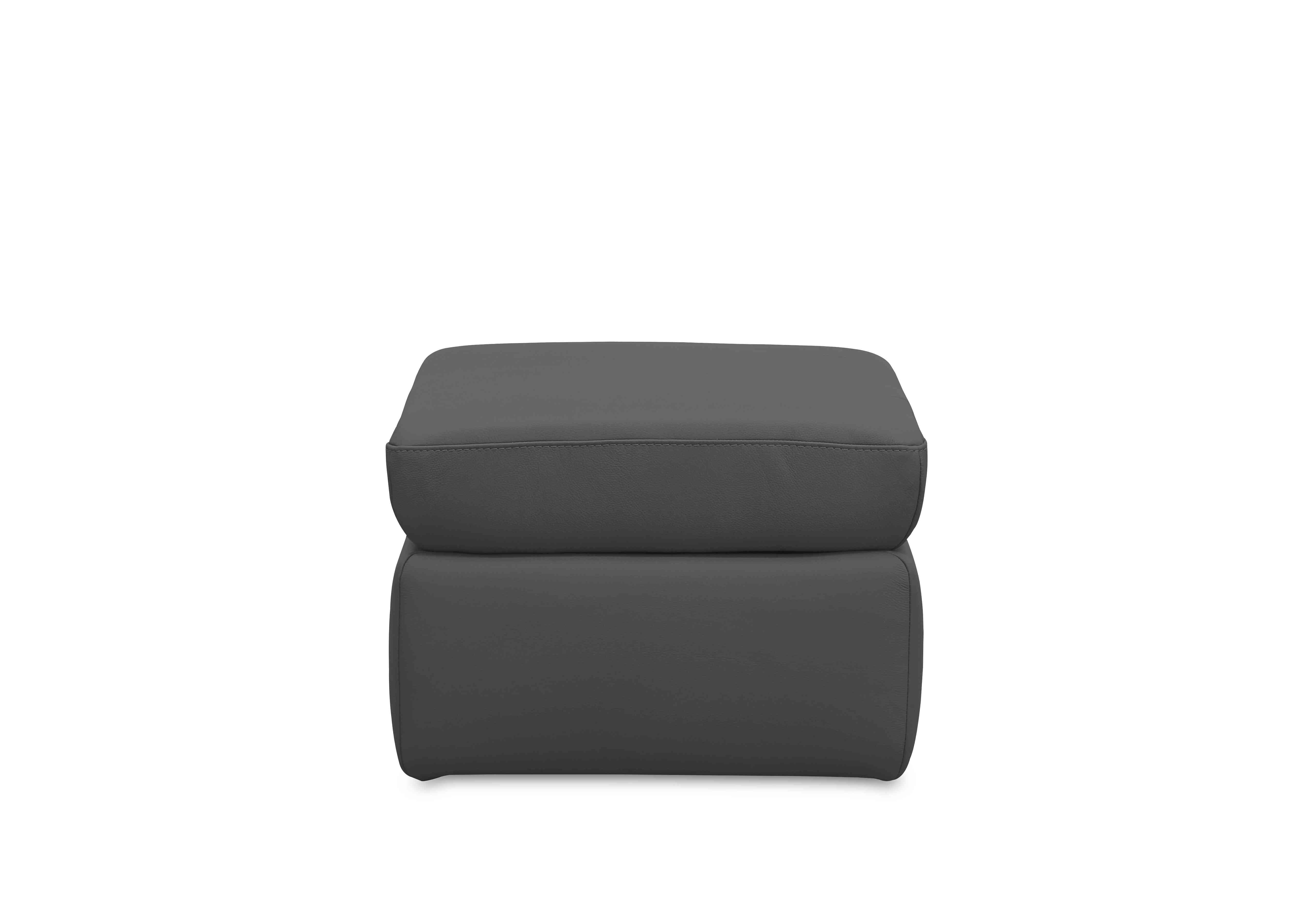 Quinn Leather Storage Footstool in Le-9308 Grey on Furniture Village