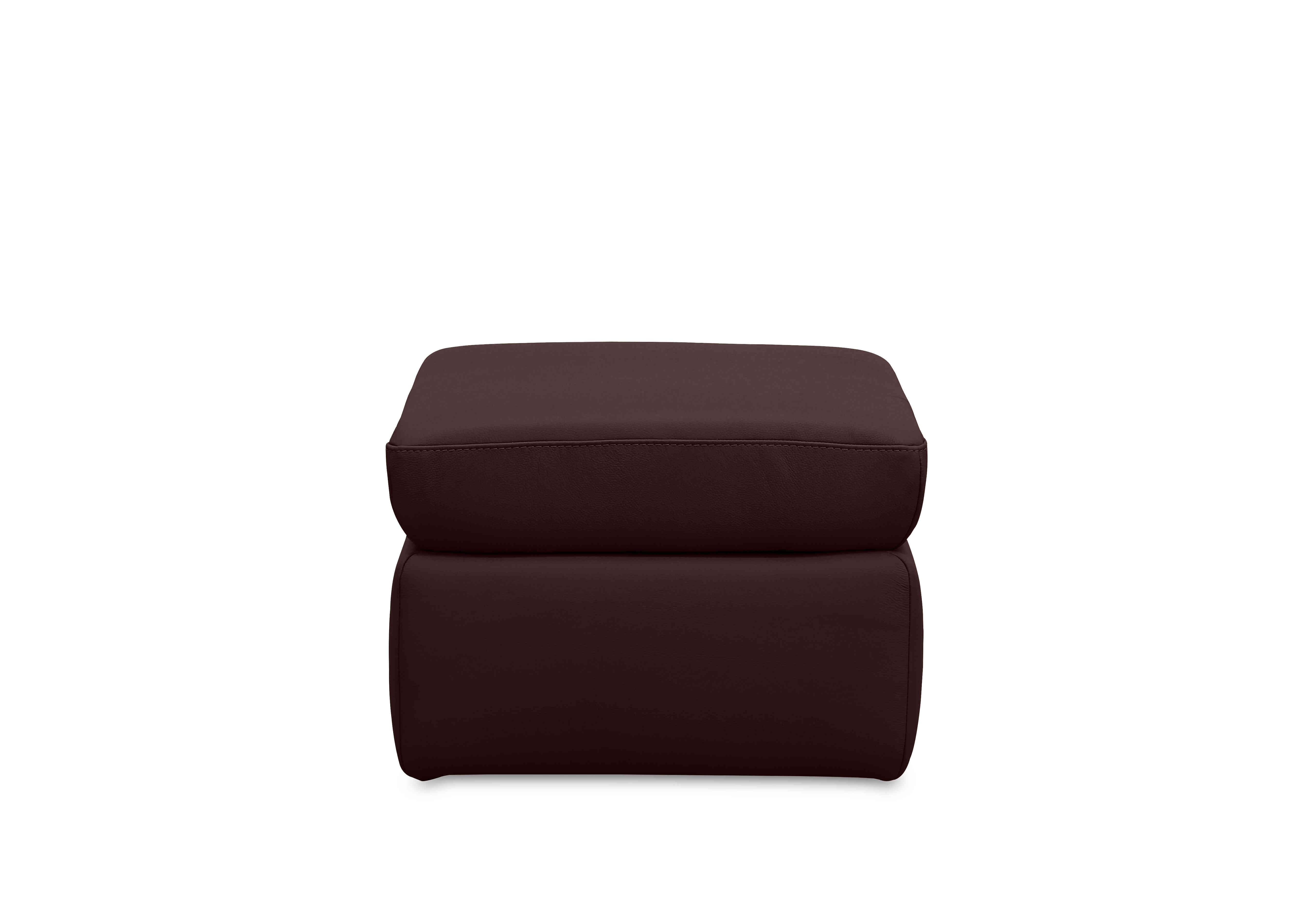 Quinn Leather Storage Footstool in Lx-6402 Burgundy on Furniture Village