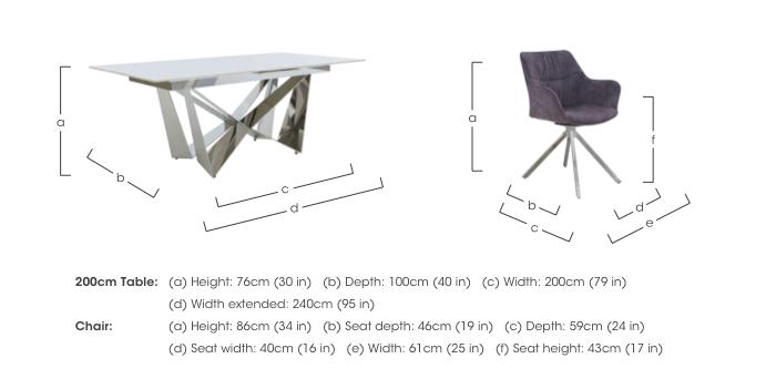 Marvel Chrome Large Extending Dining Table and 4 Swivel Dining Chairs in  on Furniture Village
