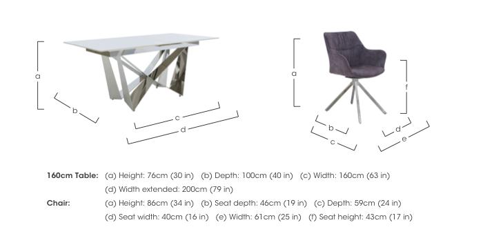 Marvel Chrome Small Extending Dining Table and 8 Swivel Dining Chairs in  on Furniture Village
