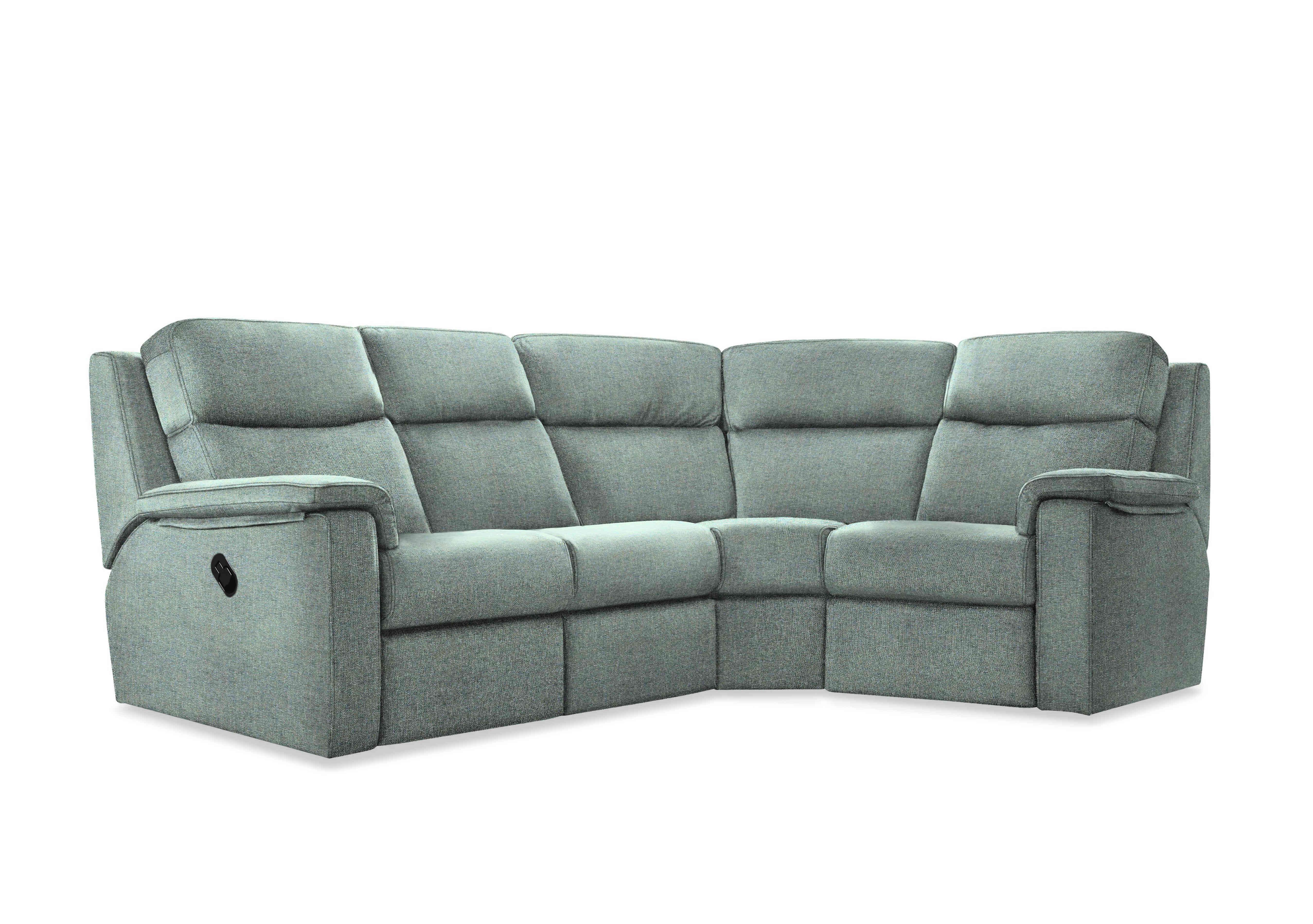 Thornbury Fabric Manual Recliner Corner Sofa in A020 Dapple Kingfisher on Furniture Village