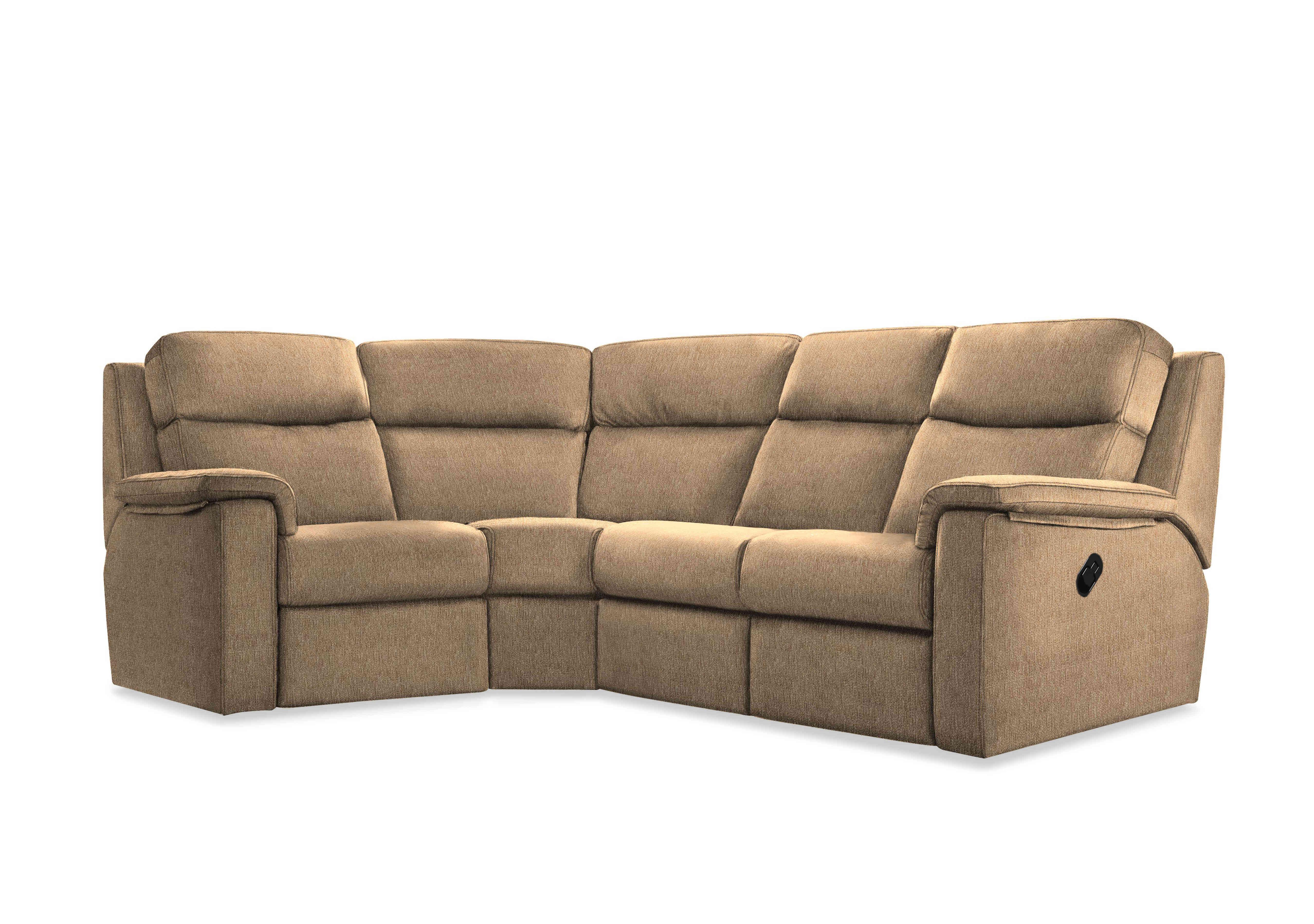 Thornbury Fabric Manual Recliner Corner Sofa in A070 Boucle Cocoa on Furniture Village