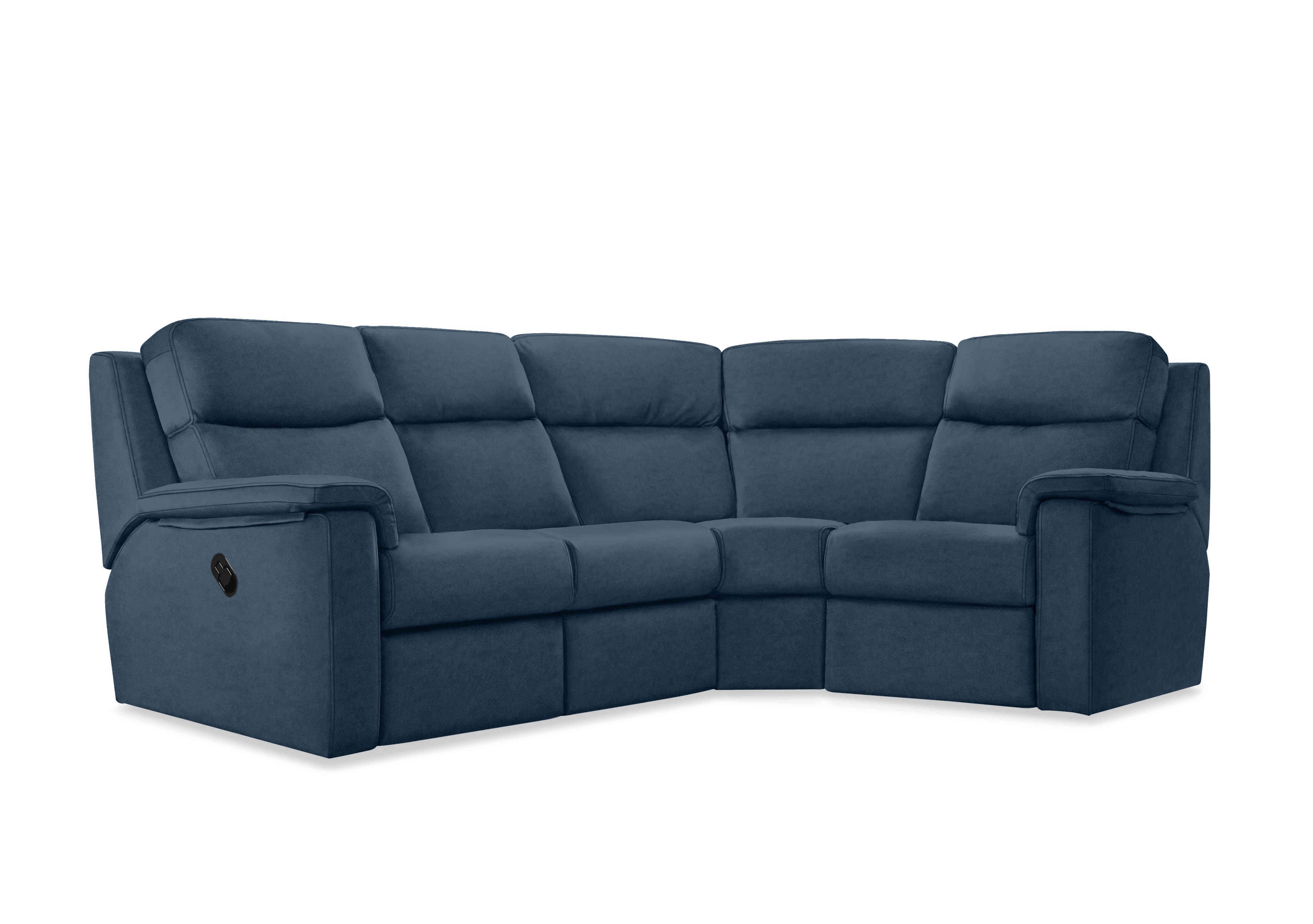 Thornbury Fabric Manual Recliner Corner Sofa in A125 Stingray Indigo on Furniture Village