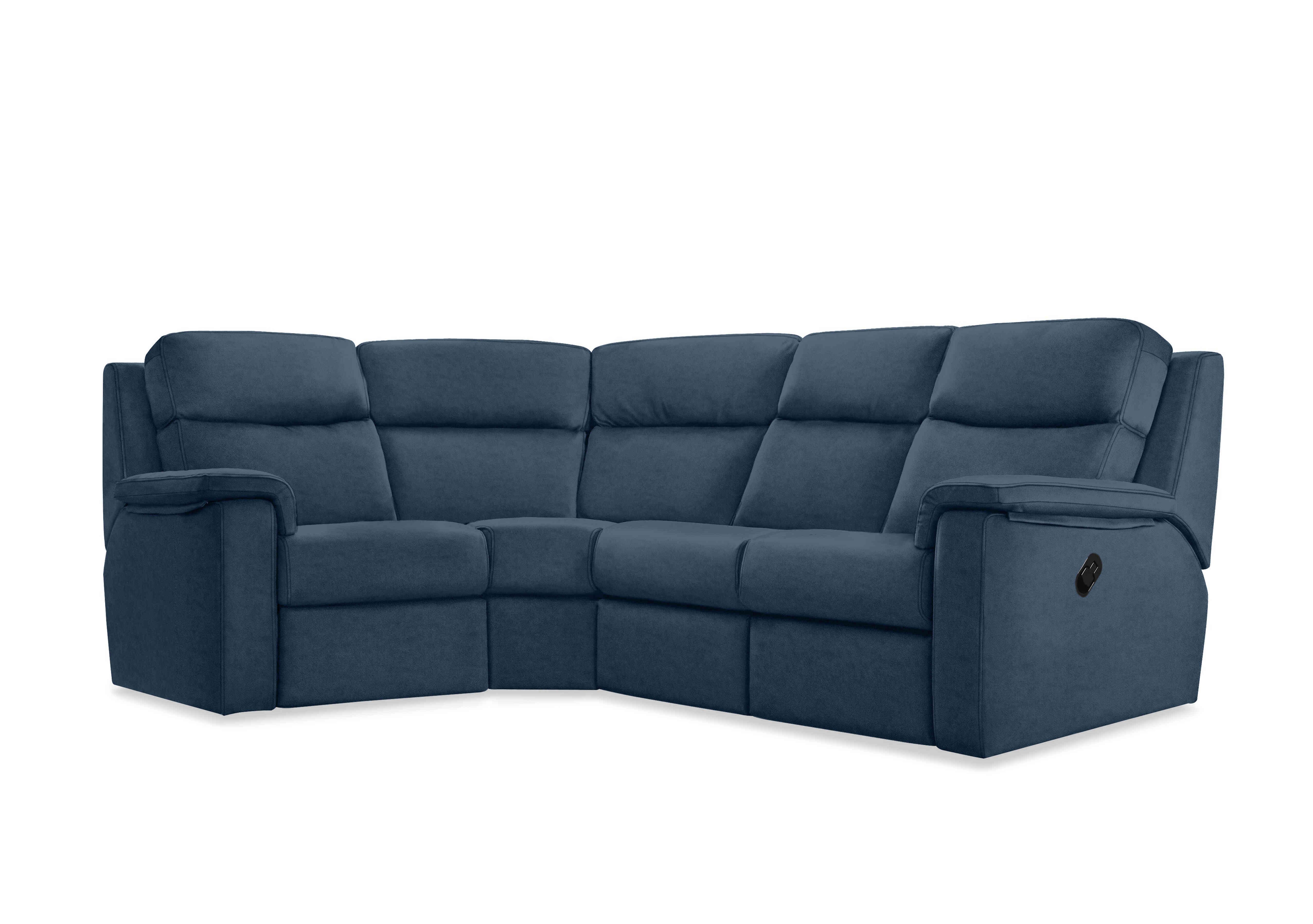 Thornbury Fabric Manual Recliner Corner Sofa in A125 Stingray Indigo on Furniture Village