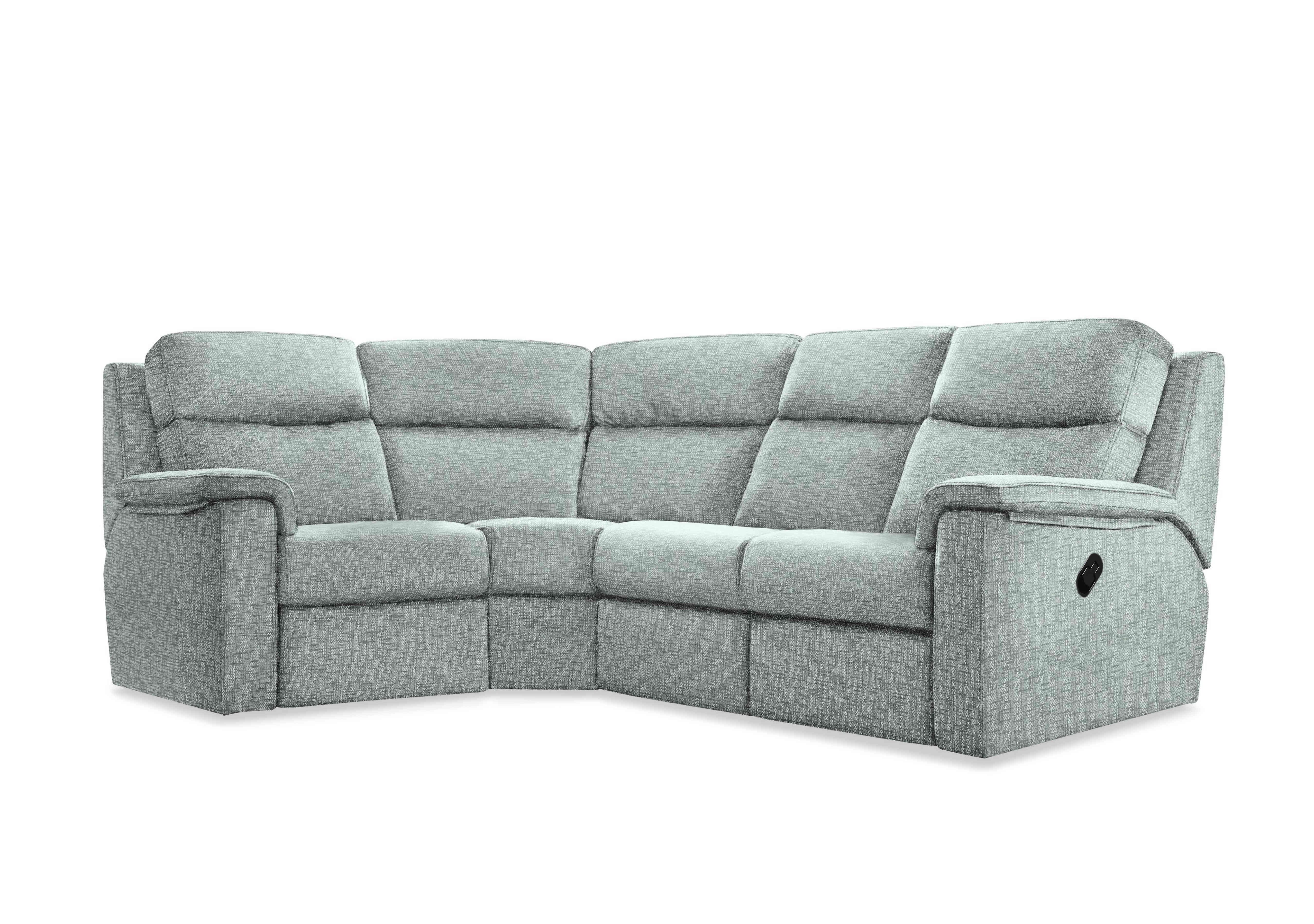 Thornbury Fabric Manual Recliner Corner Sofa in B030 Remco Light Grey on Furniture Village