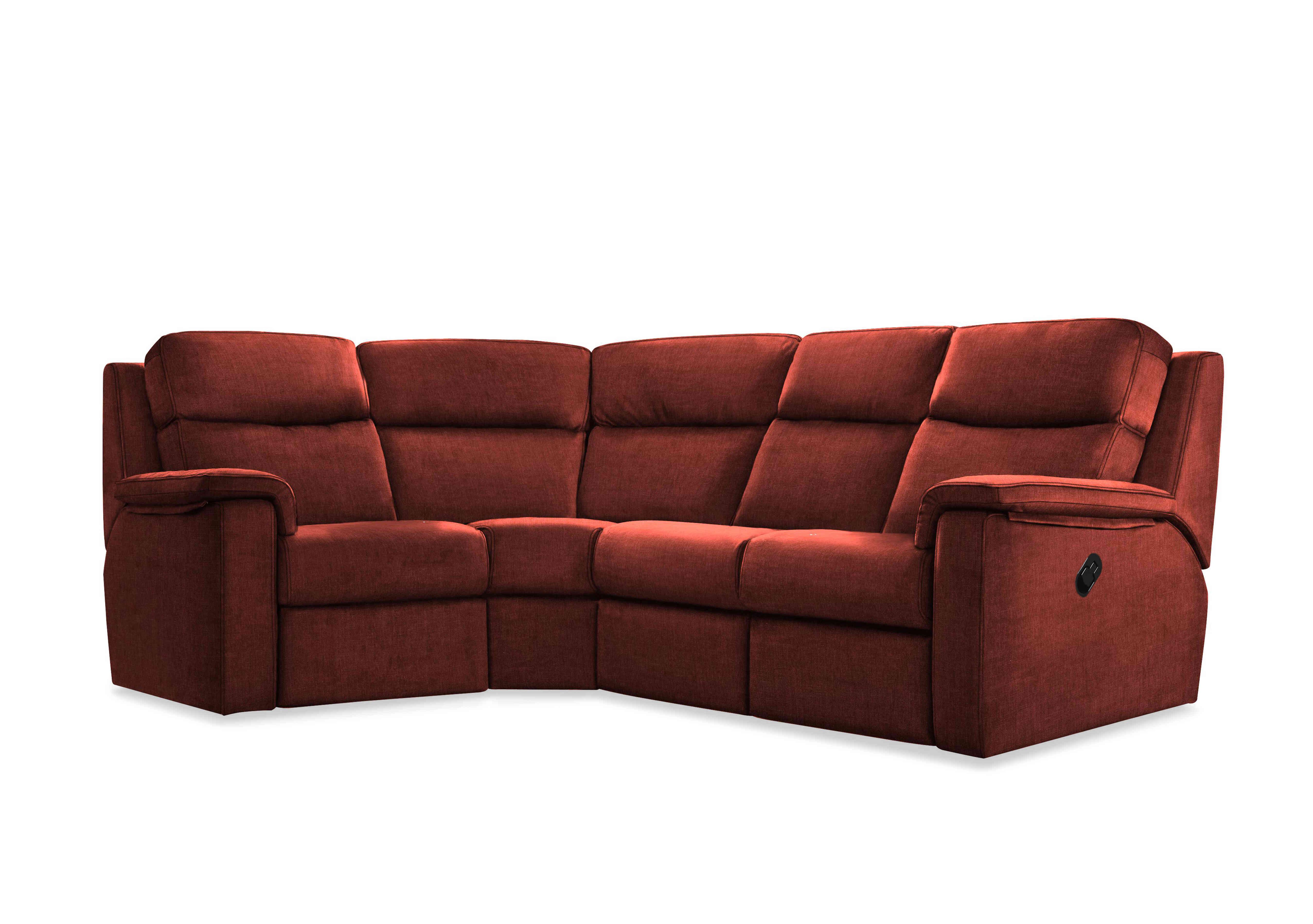 Thornbury Fabric Manual Recliner Corner Sofa in B148 Manhattan Burgundy on Furniture Village