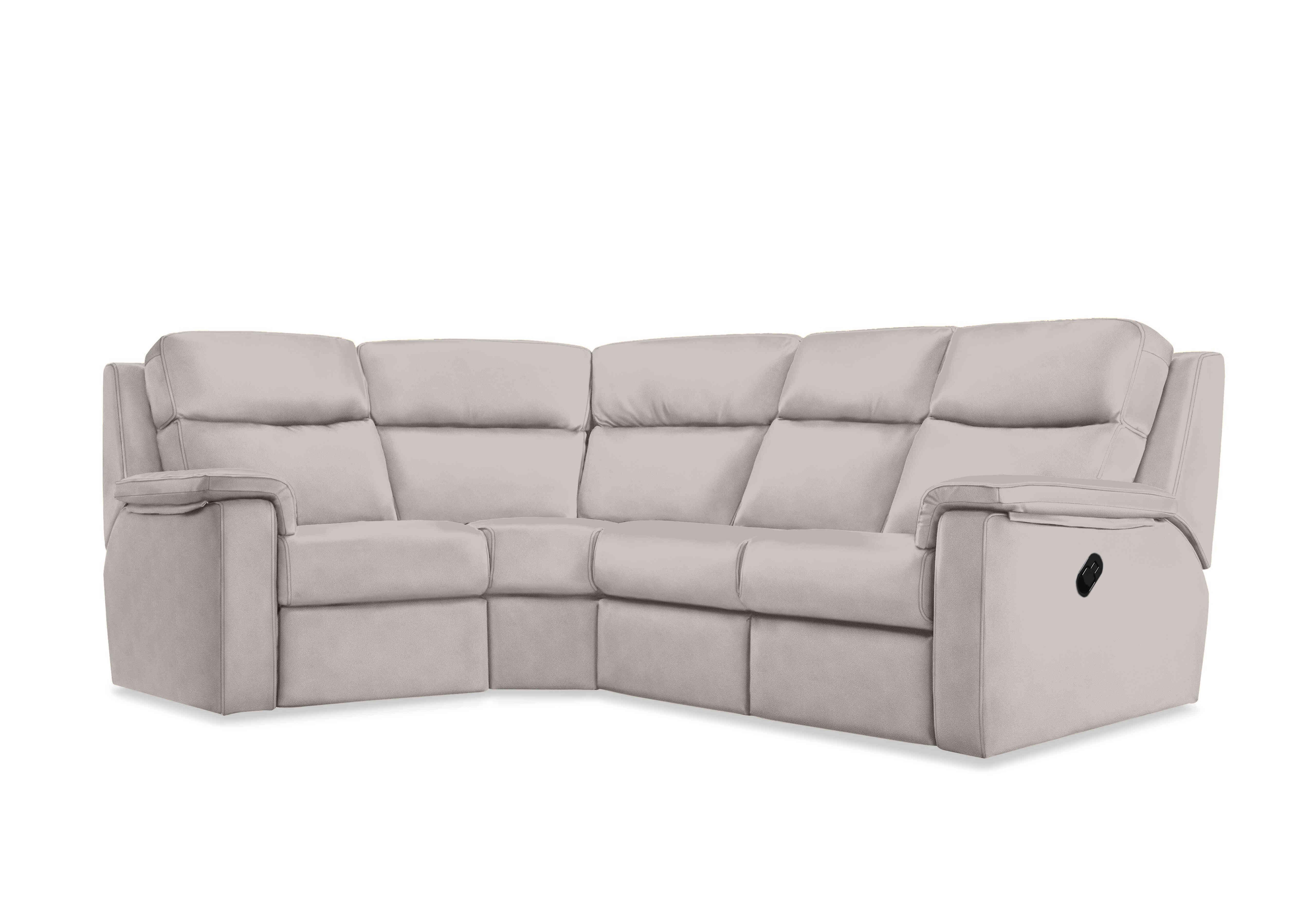 Thornbury Leather Manual Recliner Corner Sofa in L840 Cambridge Chalk on Furniture Village