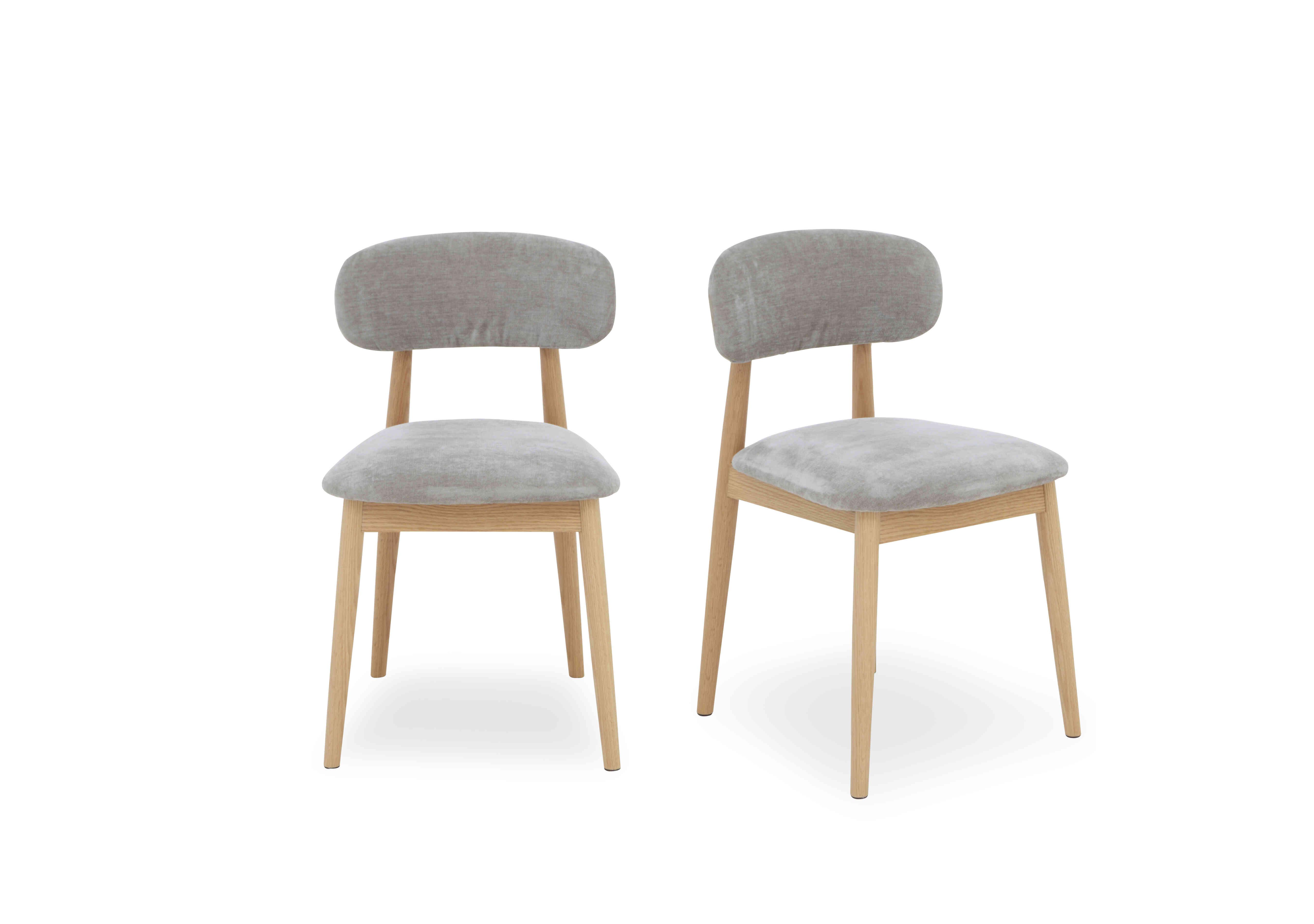 Stockholm Pair of Wooden Dining Chairs in Light Oak on Furniture Village