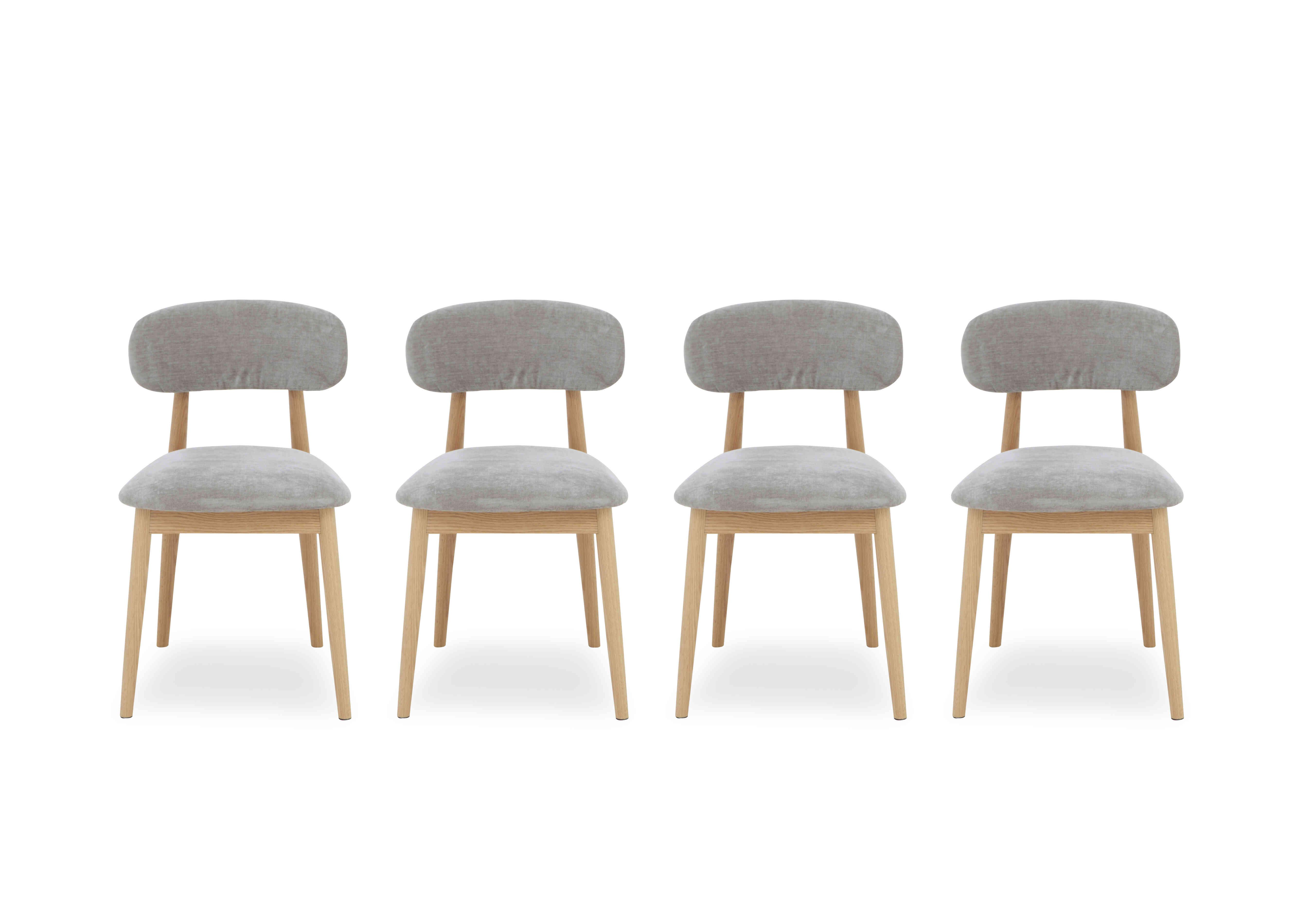 Stockholm Set of 4 Wooden Dining Chairs in Light Oak on Furniture Village