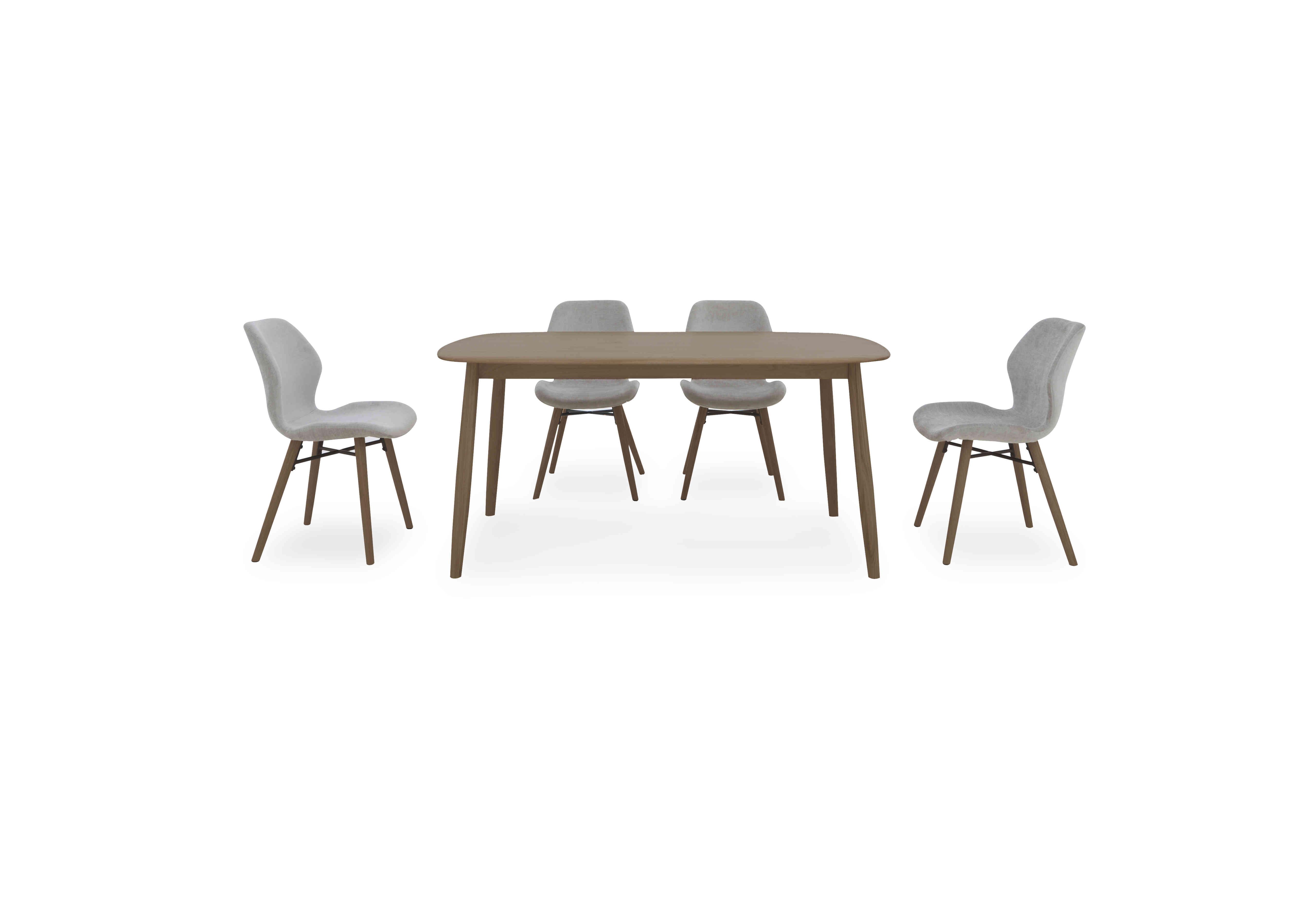 Stockholm Fixed Dining Table with 4 Upholstered Dining Chairs in Dark Oak on Furniture Village