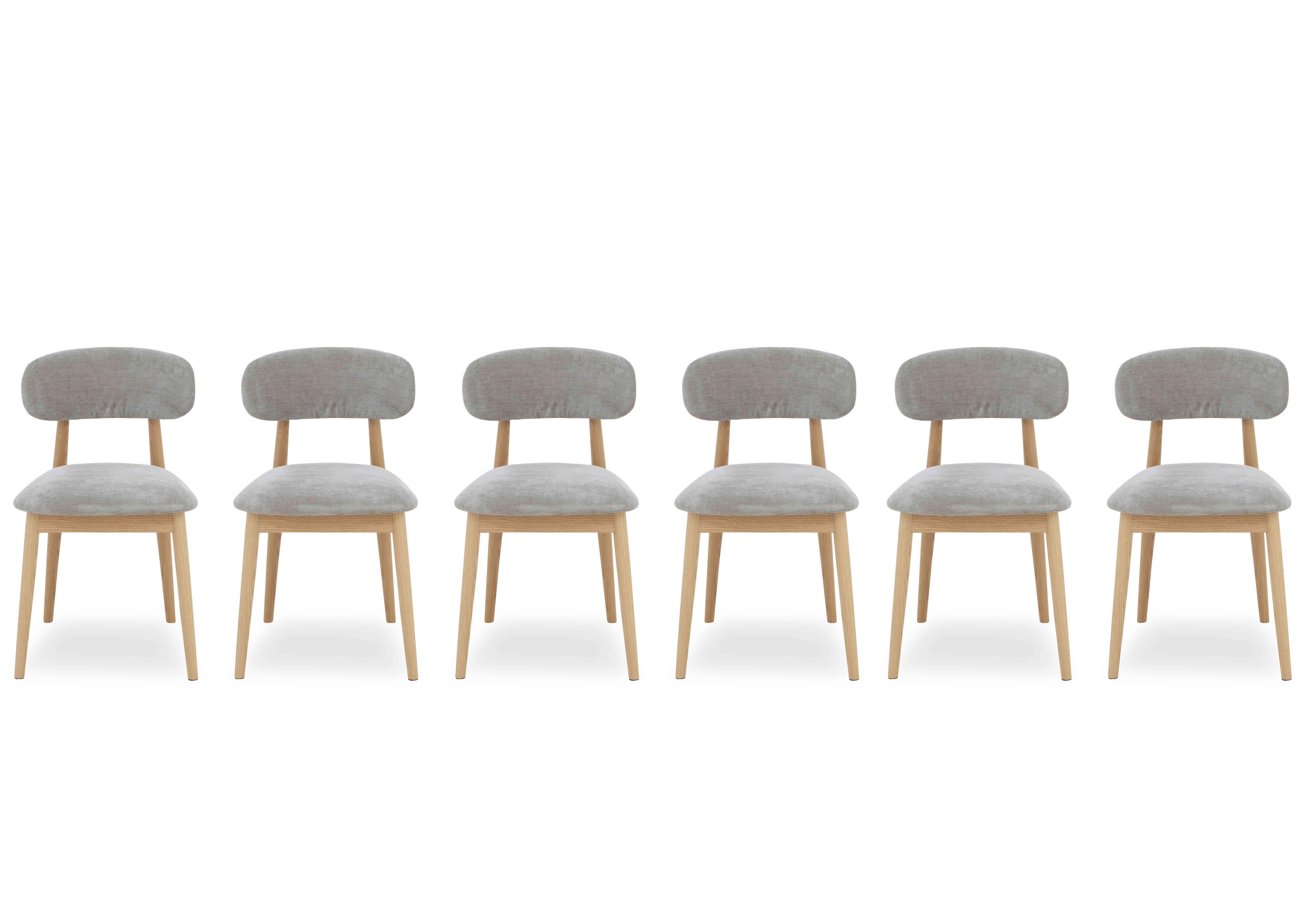 Stockholm Set of 6 Wooden Dining Chairs in Light Oak on Furniture Village