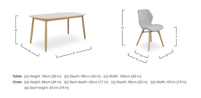 Stockholm Fixed Dining Table with 6 Upholstered Dining Chairs in  on Furniture Village