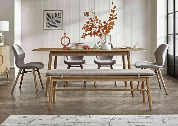 Stockholm Extending Dining Table with Upholstered Dining Chairs