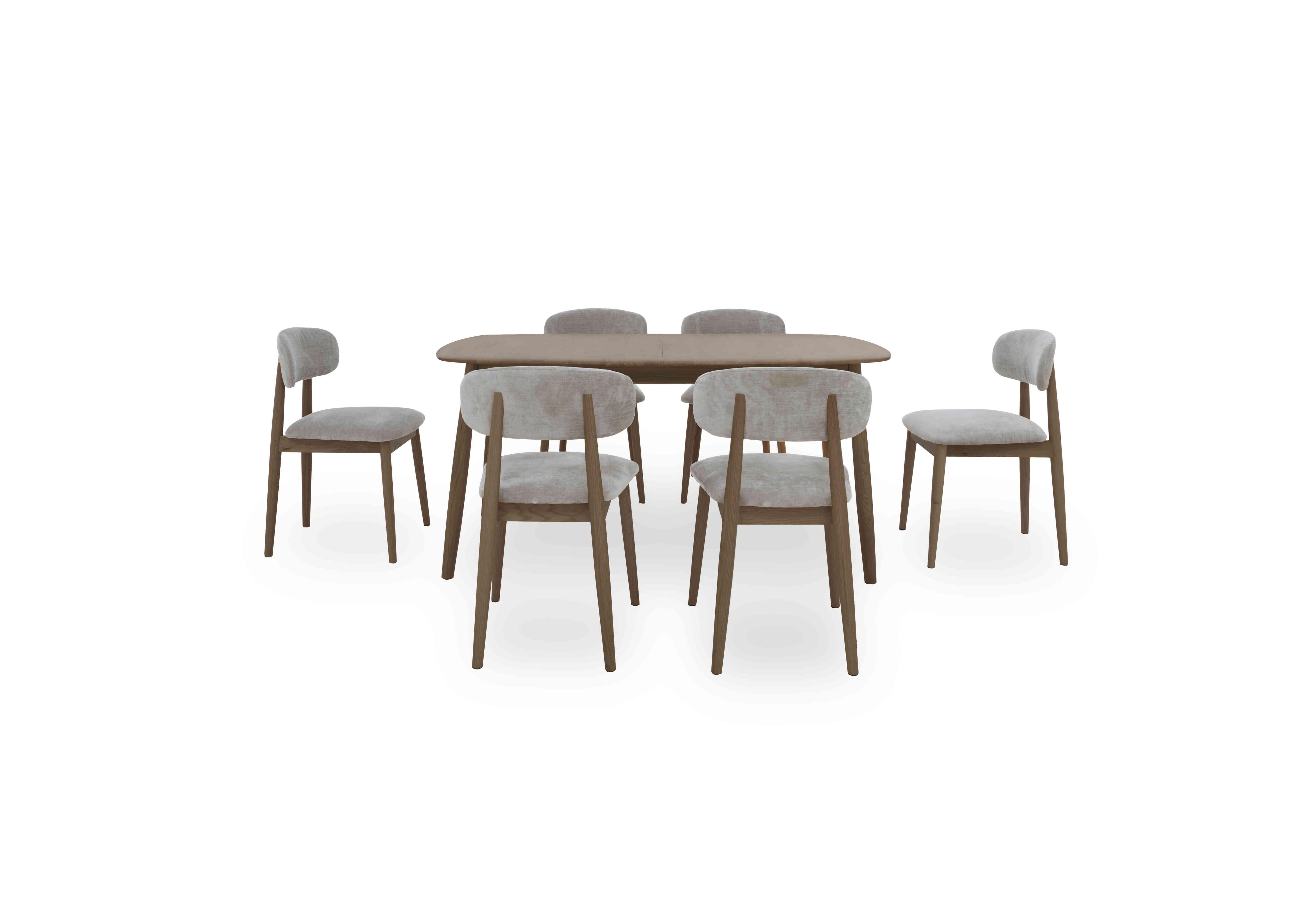 Stockholm Extending Dining Table with 6 Wooden Dining Chairs in Dark Oak on Furniture Village