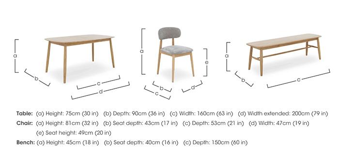 Stockholm Extending Dining Table with 2 Wooden Dining Chairs and a Dining Bench in  on Furniture Village