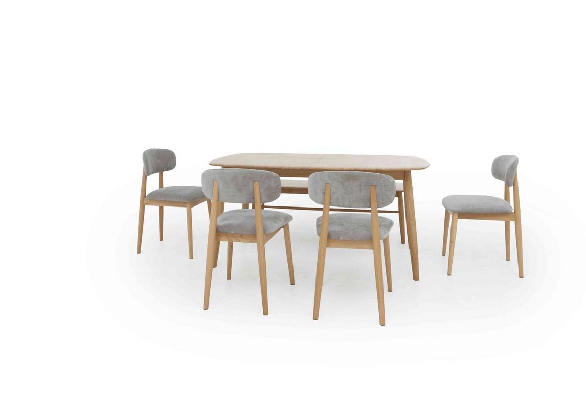 Stockholm Extending Dining Table with 4 Wooden Dining Chairs and a