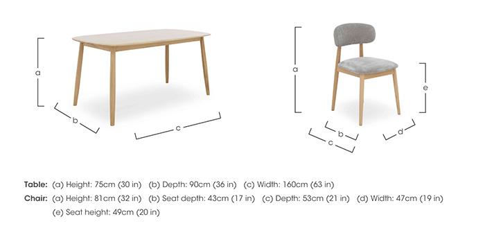 Stockholm Fixed Dining Table with 4 Wooden Dining Chairs in  on Furniture Village