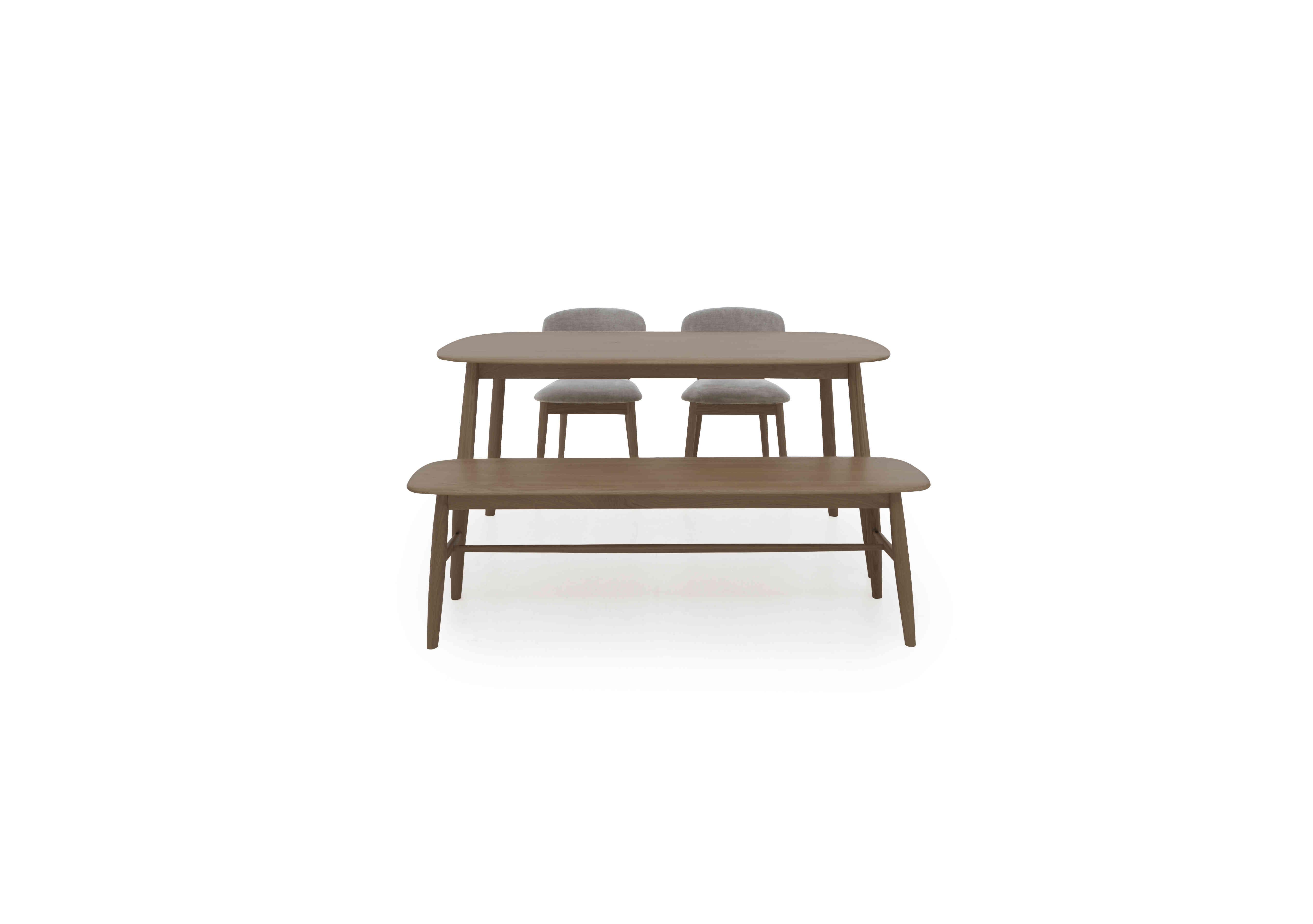 Stockholm Fixed Dining Table with 2 Wooden Dining Chairs and a Dining ...