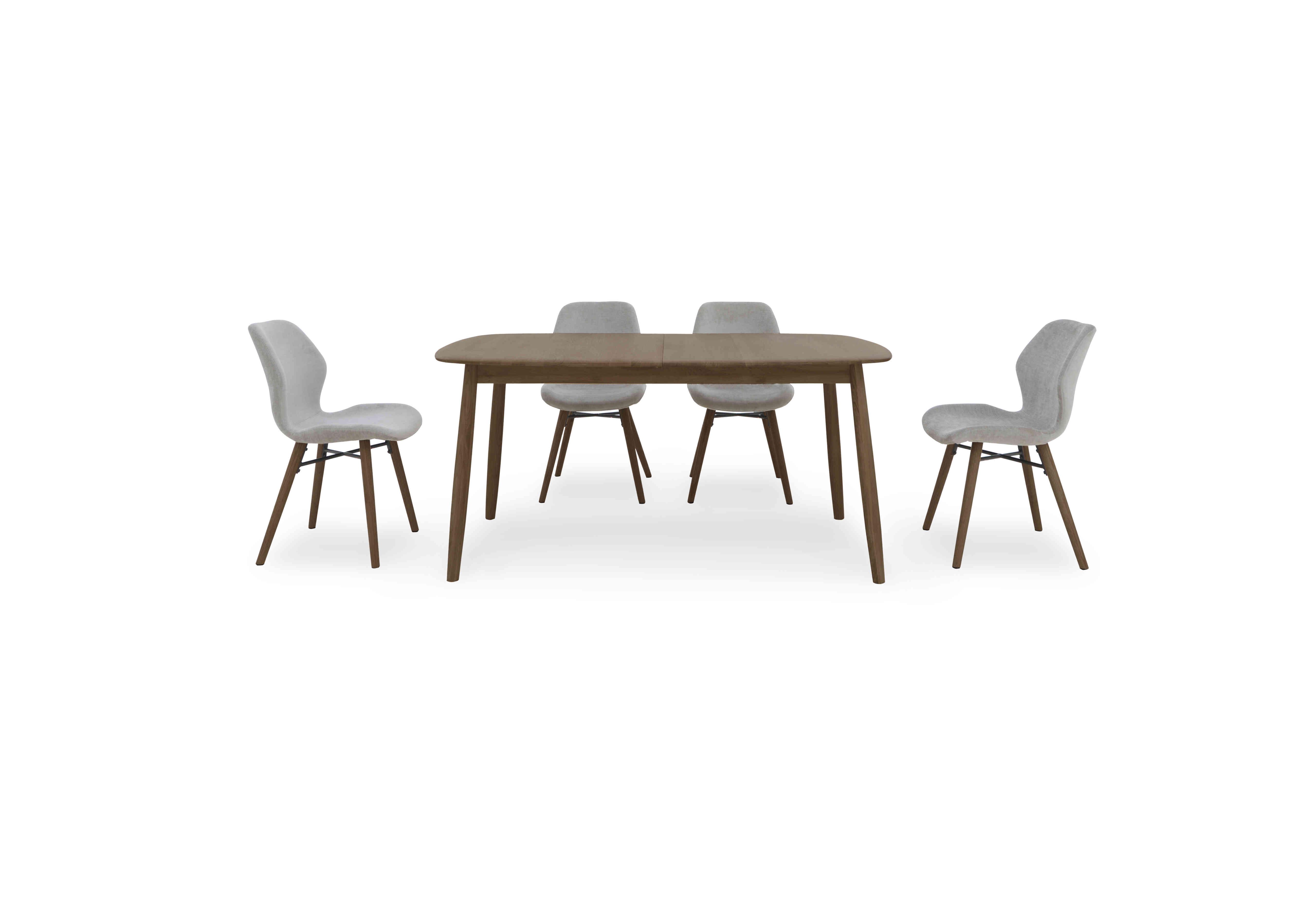 Stockholm Extending Dining Table with 4 Upholstered Dining Chairs in Dark Oak on Furniture Village