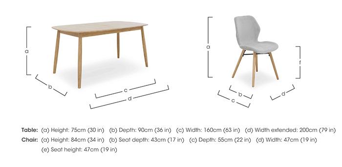 Stockholm Extending Dining Table with 6 Upholstered Dining Chairs in  on Furniture Village