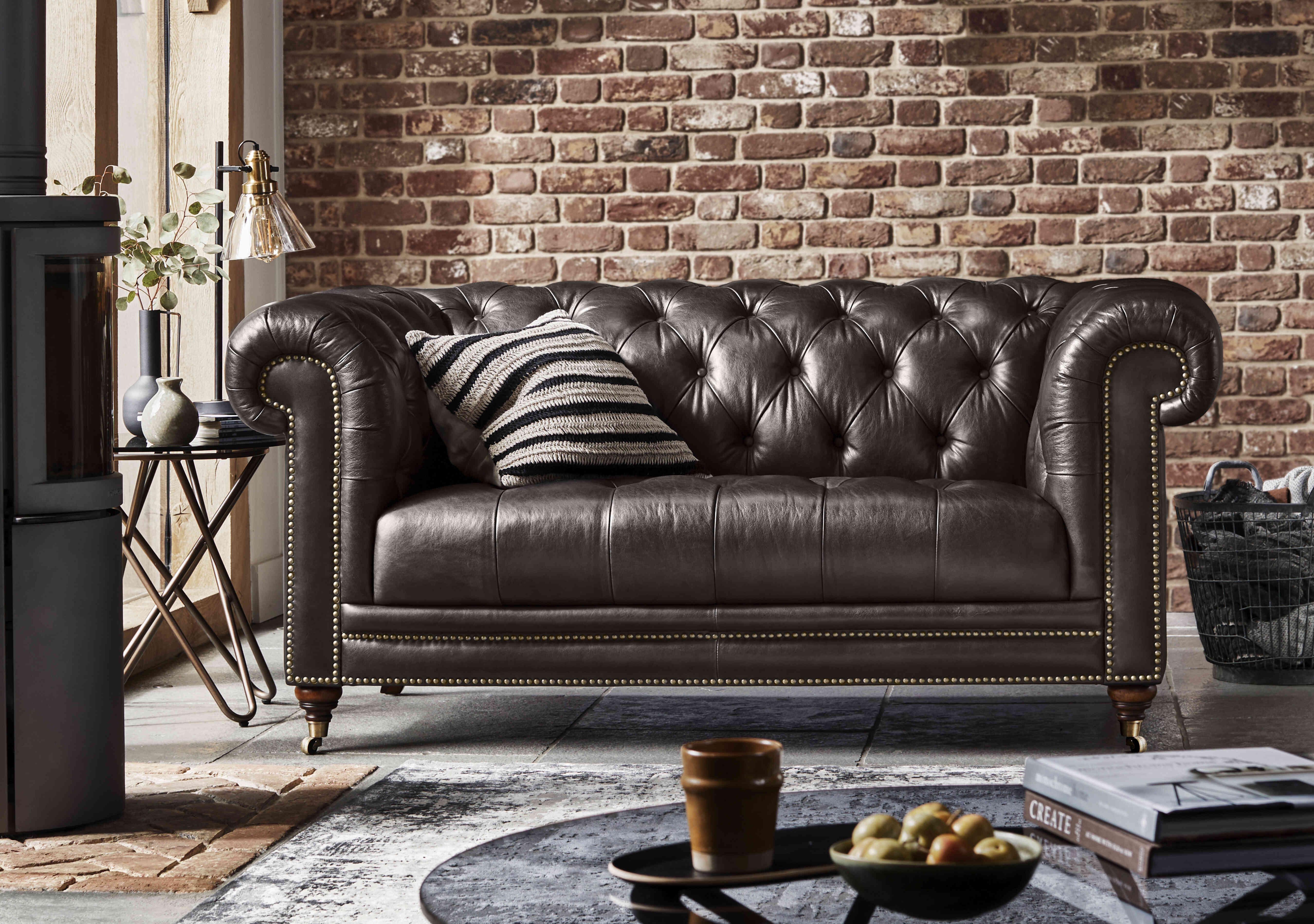 Walter 2 Seater Leather Chesterfield Sofa in  on Furniture Village