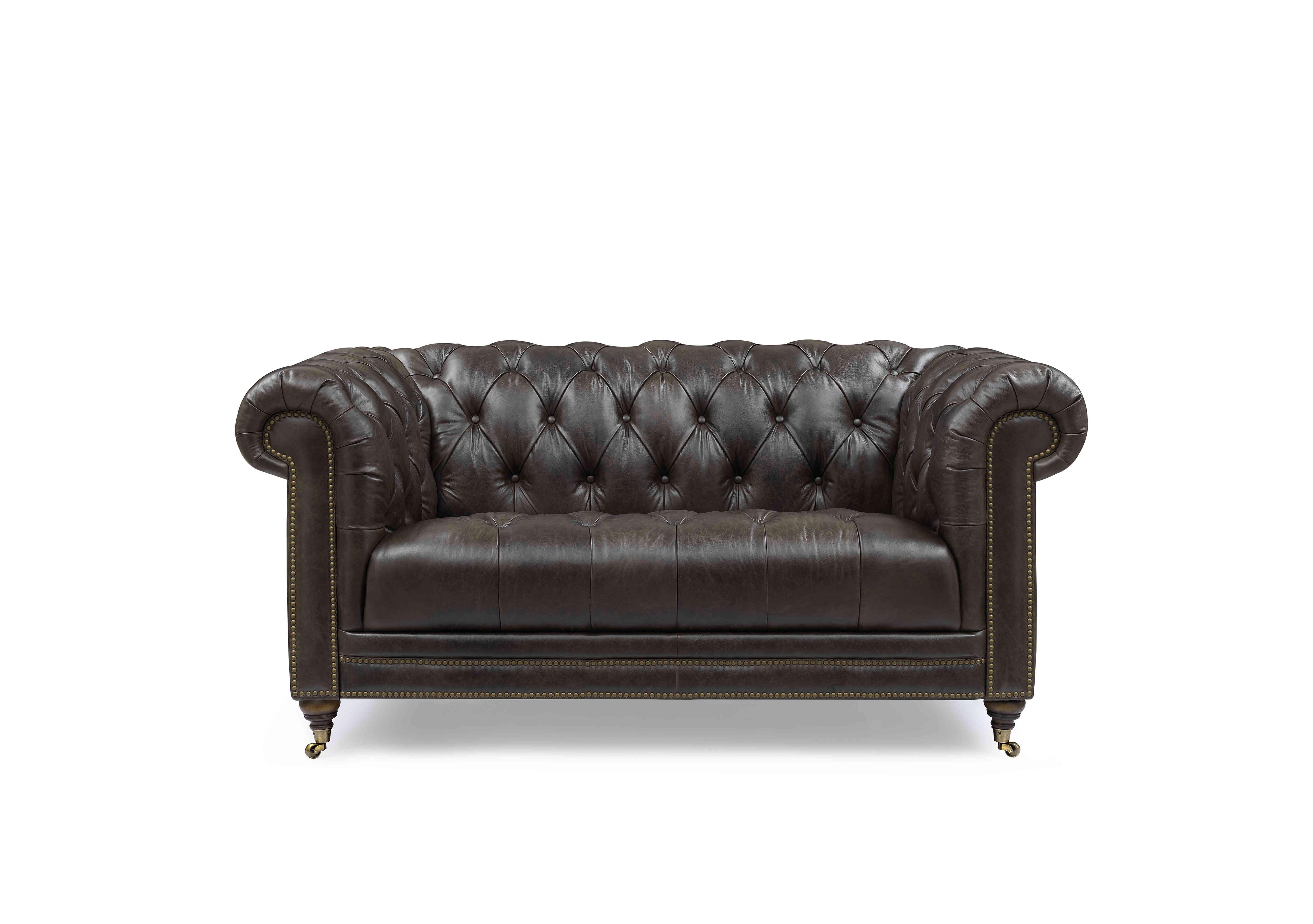 Walter 2 Seater Leather Chesterfield Sofa in Cannon X3y1-1759ls on Furniture Village