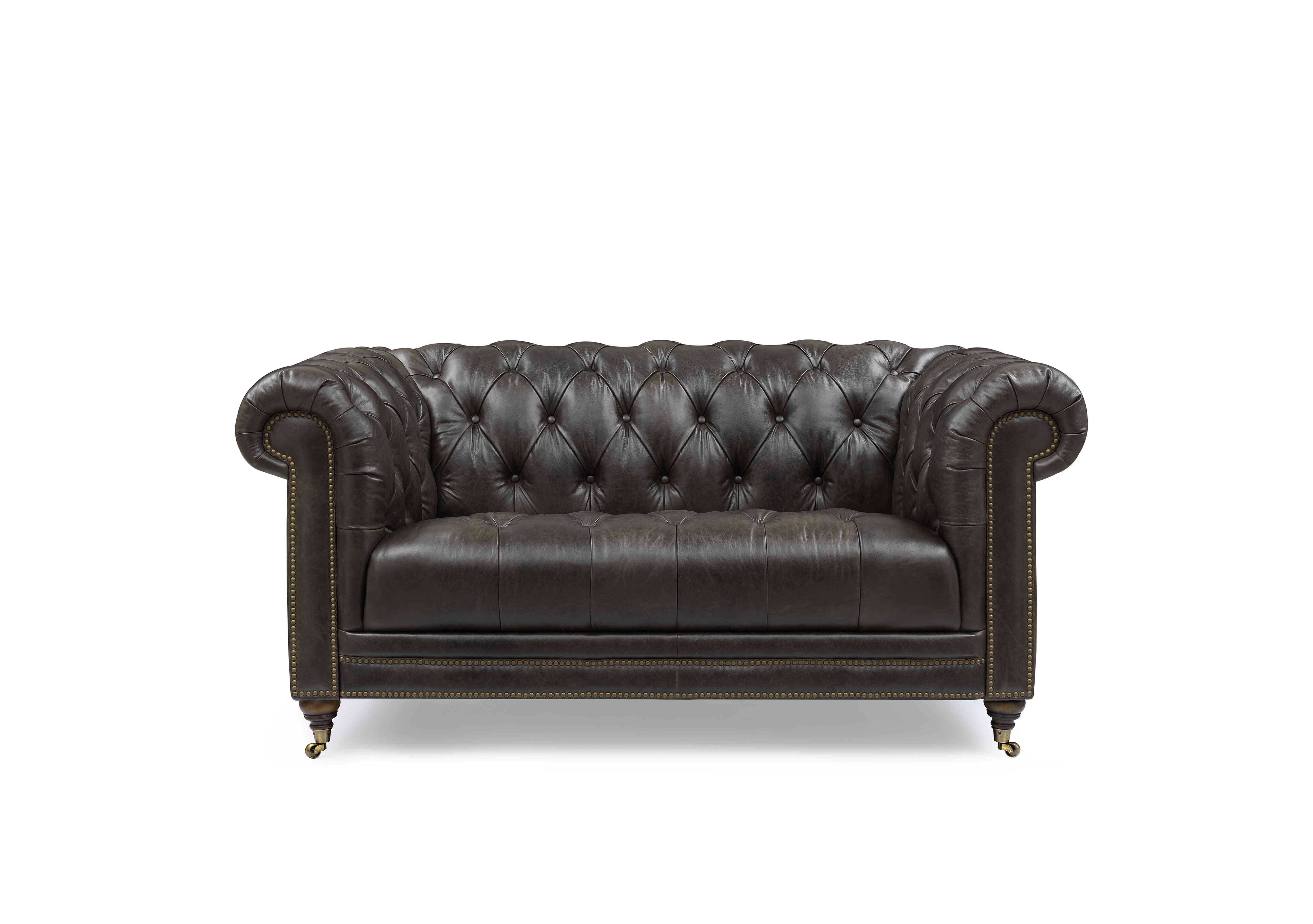 Walter 2 Seater Leather Chesterfield Sofa in X3y1-1759ls Cannon on Furniture Village