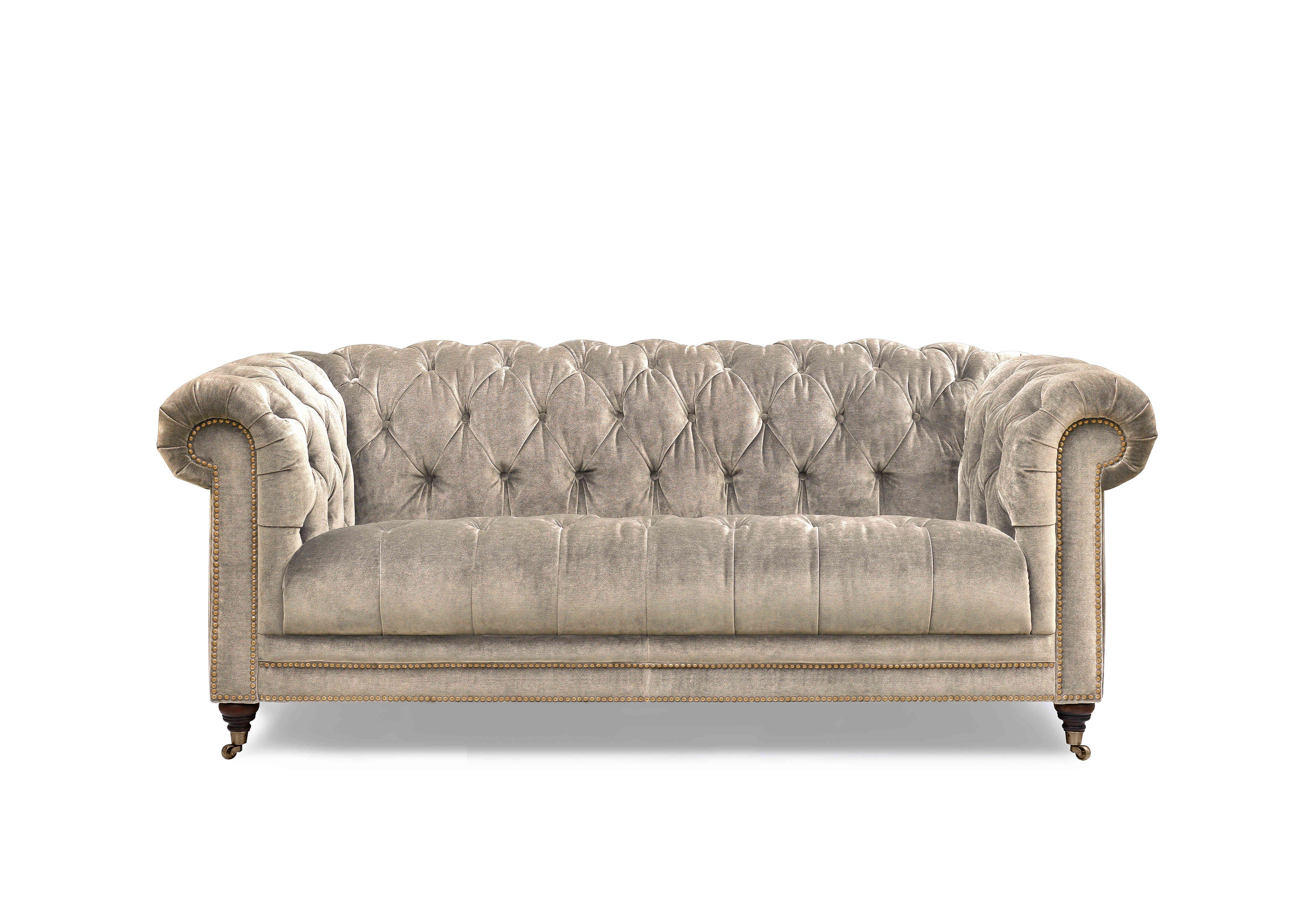 Walter 3 Seater Fabric Chesterfield Sofa in Barley X3y1-W022 on Furniture Village